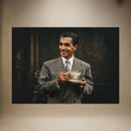 The Gentleman "Shah" of Iran is Drinking Tea, Digital Art Poster — Rolled Art Print