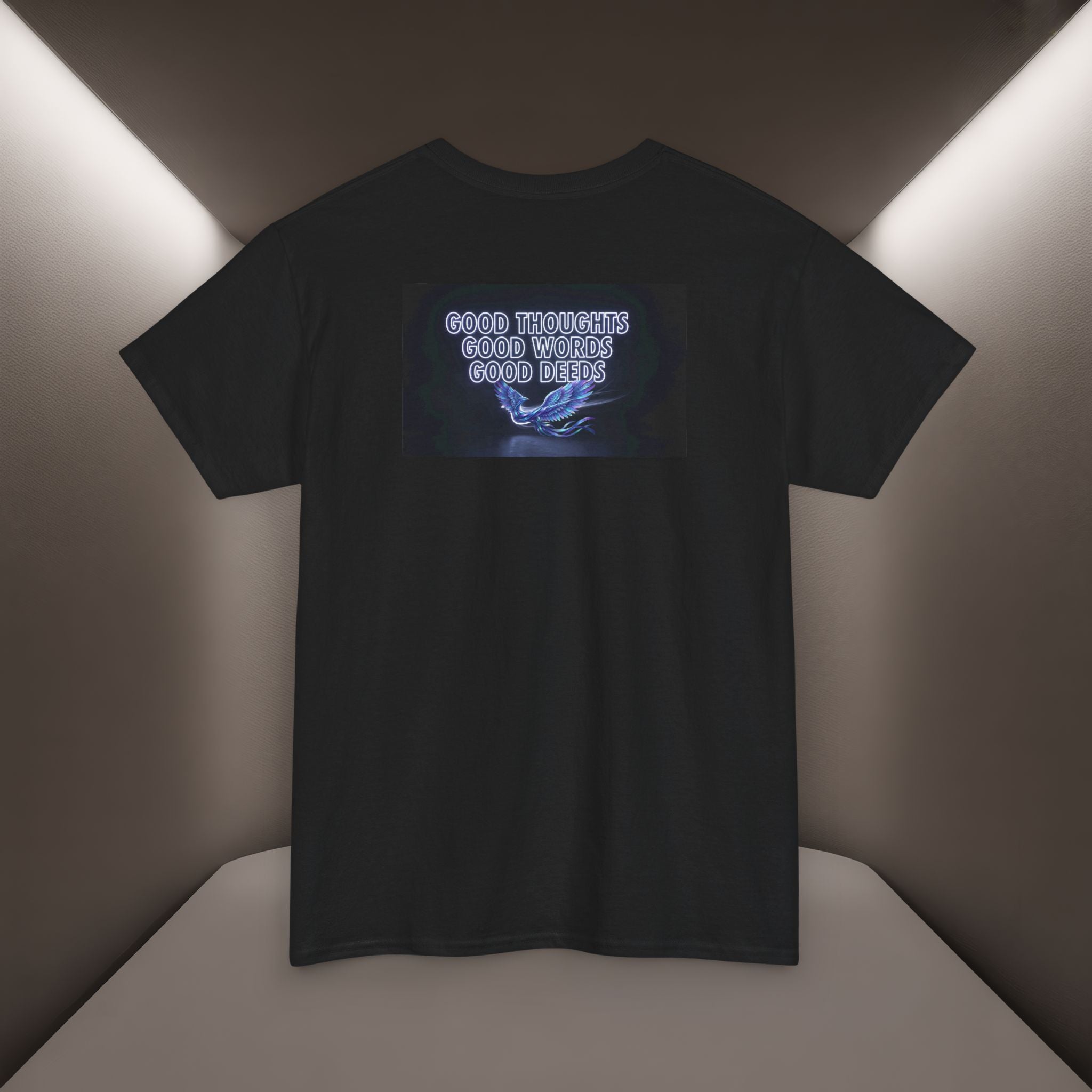 "Woman. Life. Freedom." Unique T-shirt, Unisex. Back: Good Thoughts, Good Words, Good Deeds