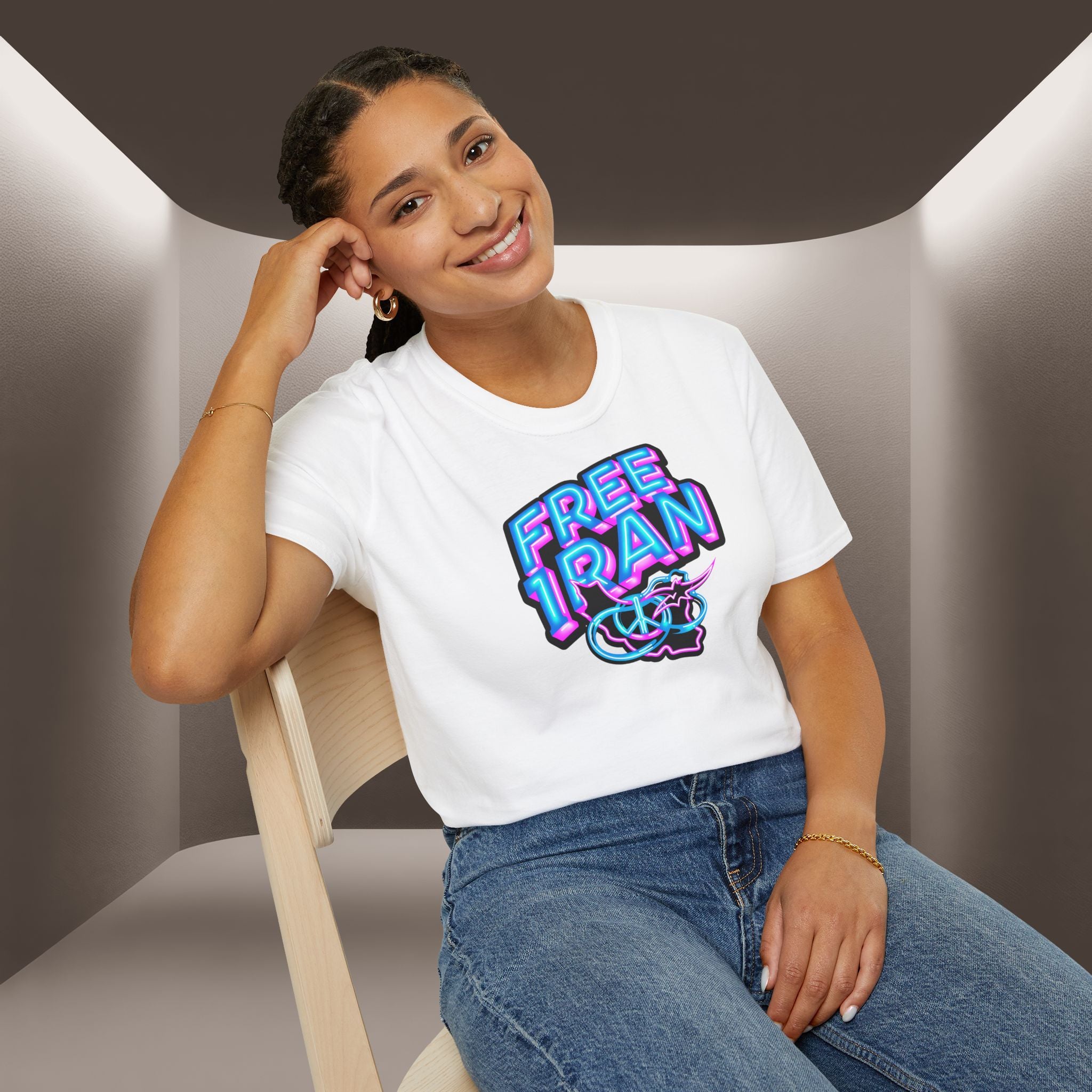 Free Iran T-Shirt — Neon design, Premium Quality