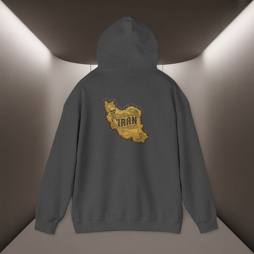 Iran's map Patch Unisex Hooded sweatshirt" - Premium Quality