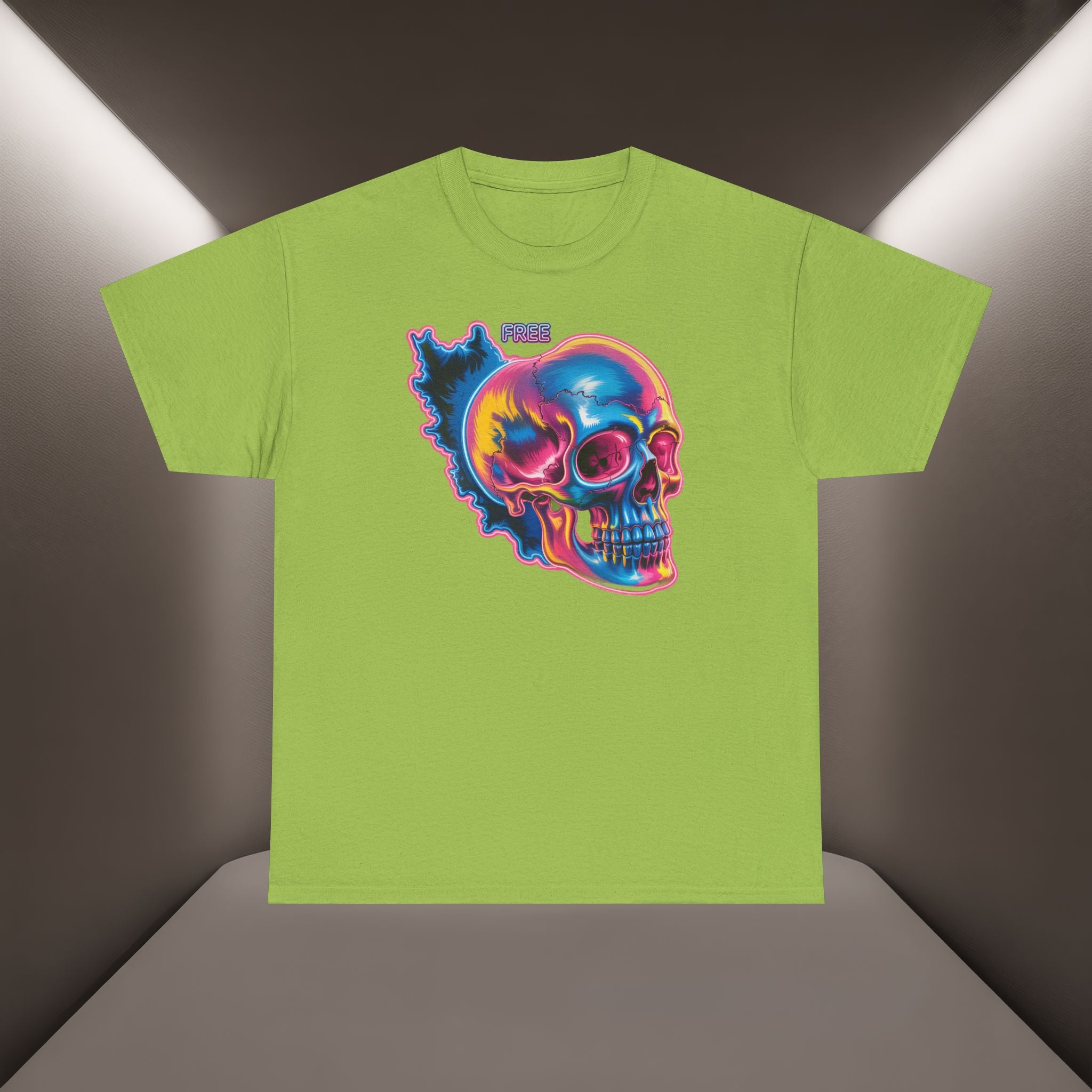 Neon Skull in Iran's map shape T-Shirt — Premium Quality