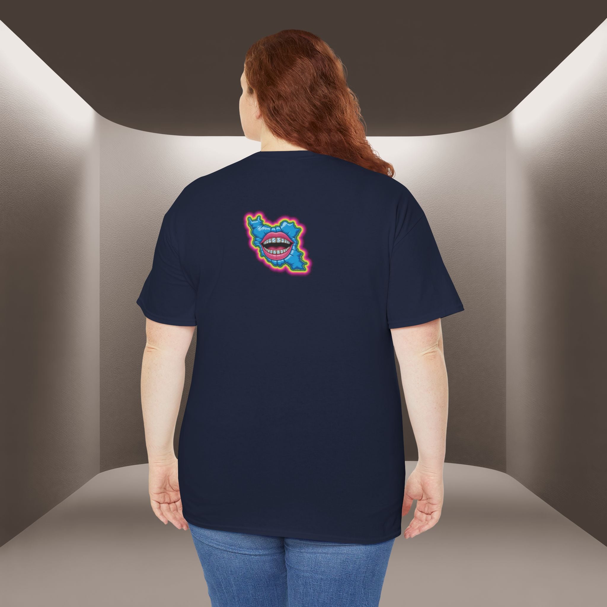 Neon Skull in Iran's map shape T-Shirt — Premium Quality