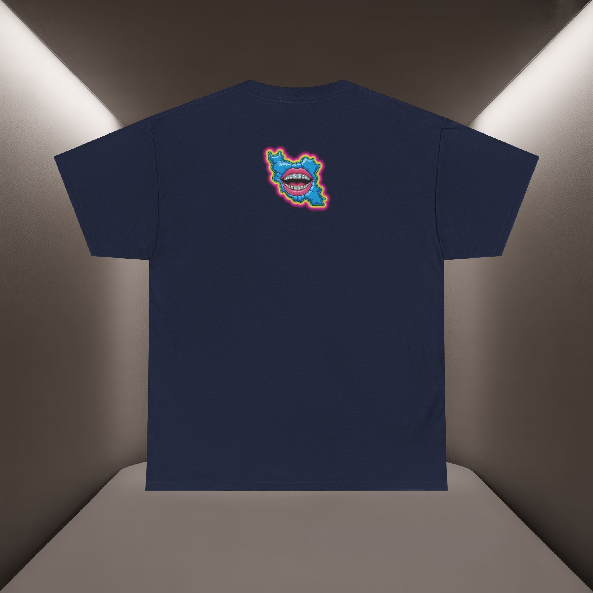 Neon Skull in Iran's map shape T-Shirt — Premium Quality