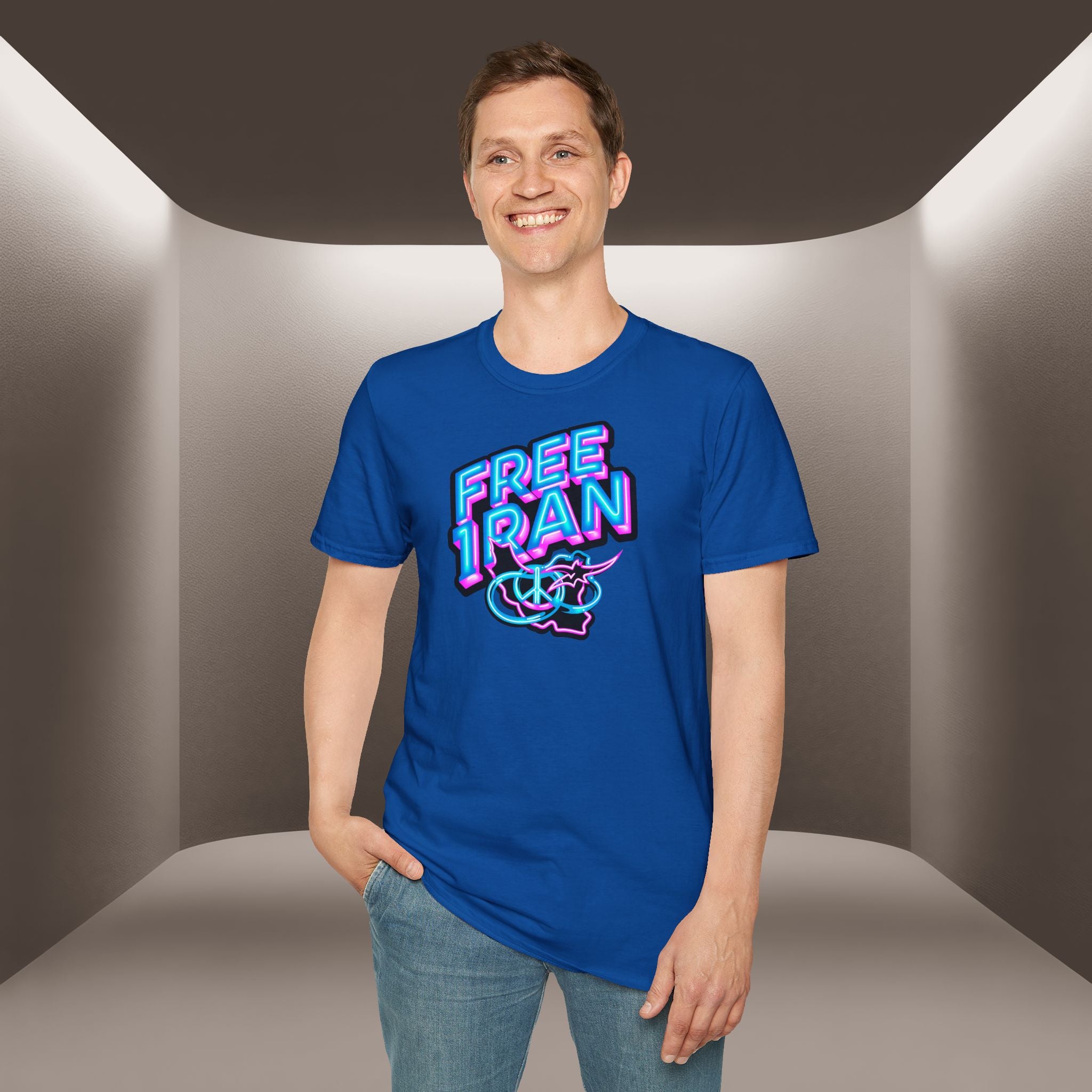 Free Iran T-Shirt — Neon design, Premium Quality