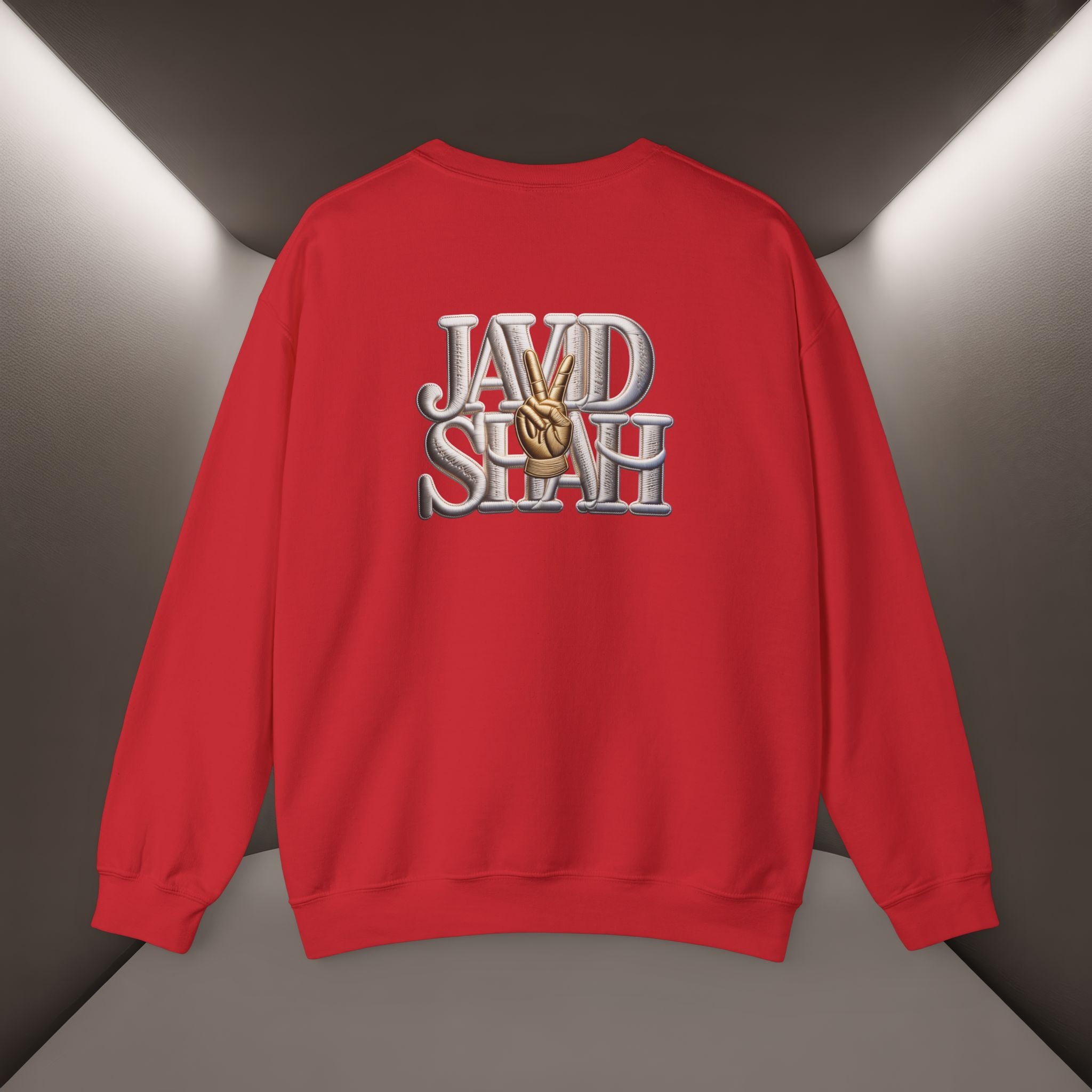 Javid Shah Peace Sign printed Sweatshirt — Vintage Script Logo Crewneck