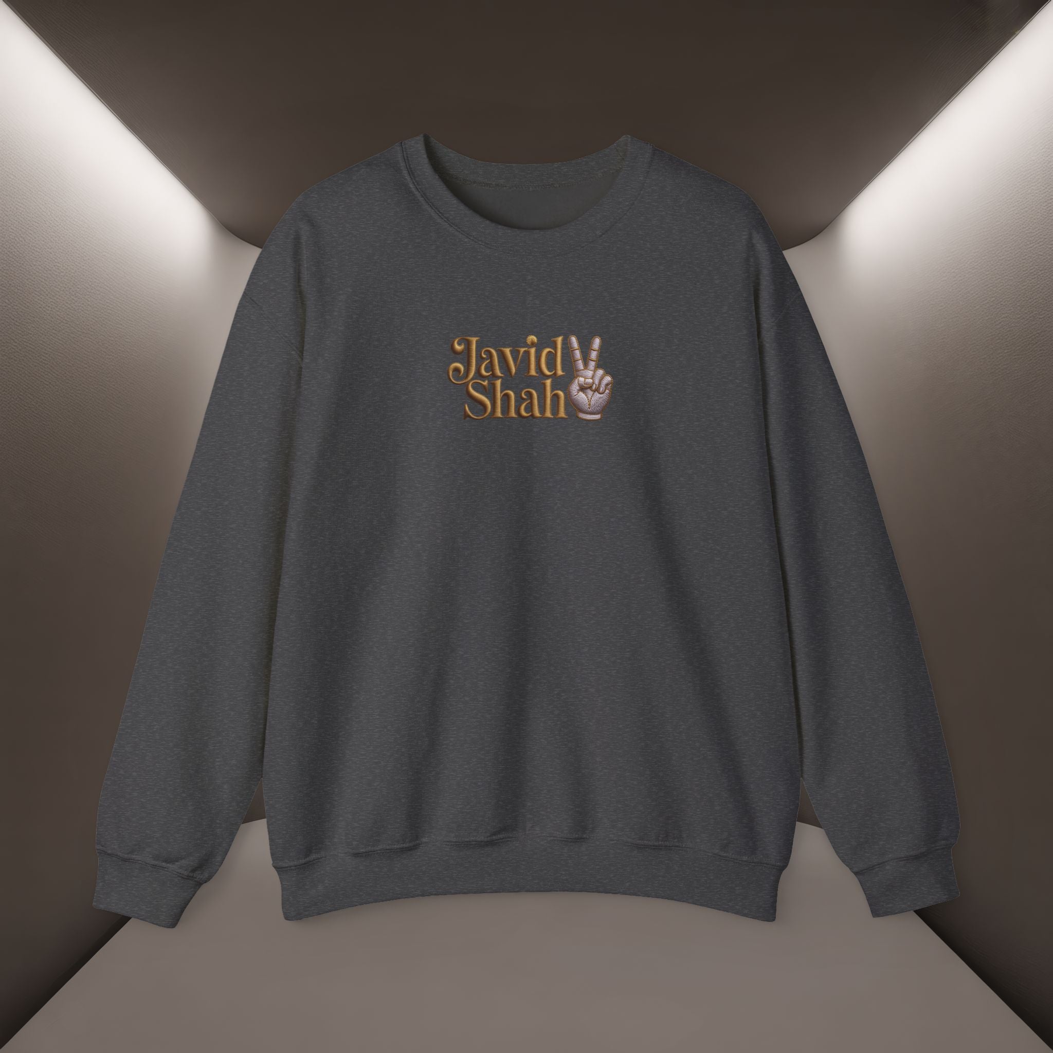Javid Shah Peace Sign printed Sweatshirt — Vintage Script Logo Crewneck