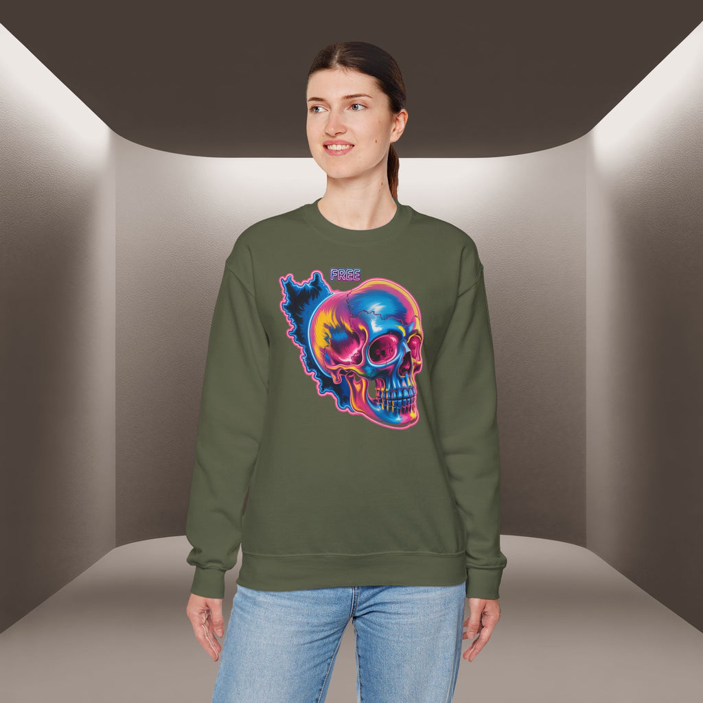 Skull in Iran's map shape Sweatshirt-Unisex, Premium Quality