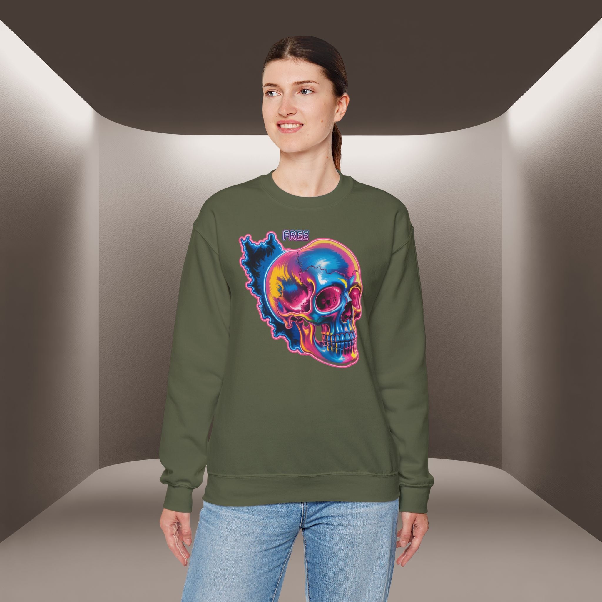 Skull in Iran's map shape Sweatshirt-Unisex, Premium Quality