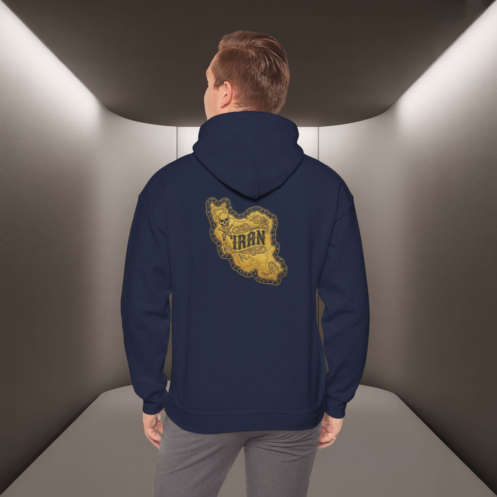 Iran's map Patch Unisex Hooded sweatshirt" - Premium Quality
