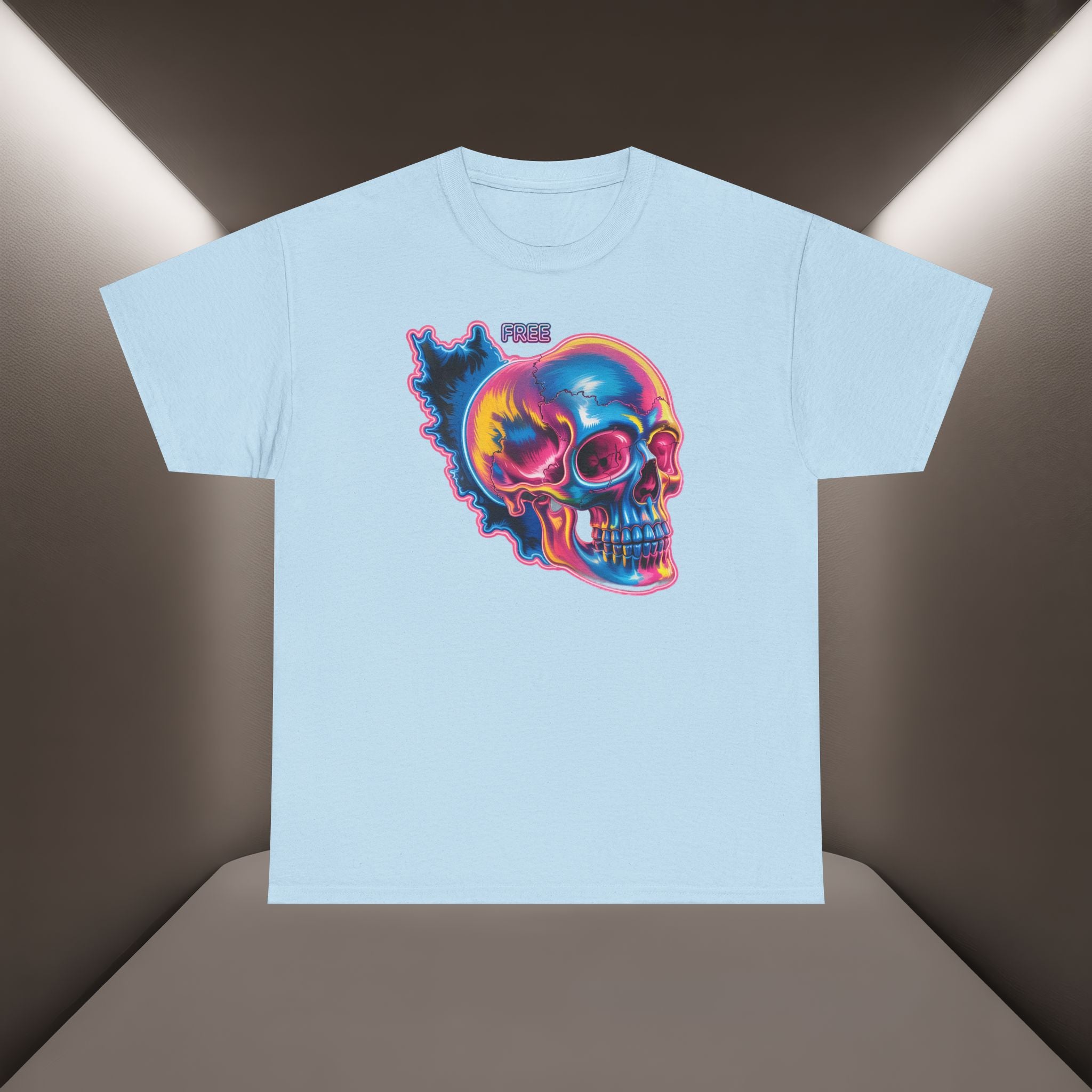 Neon Skull in Iran's map shape T-Shirt — Premium Quality