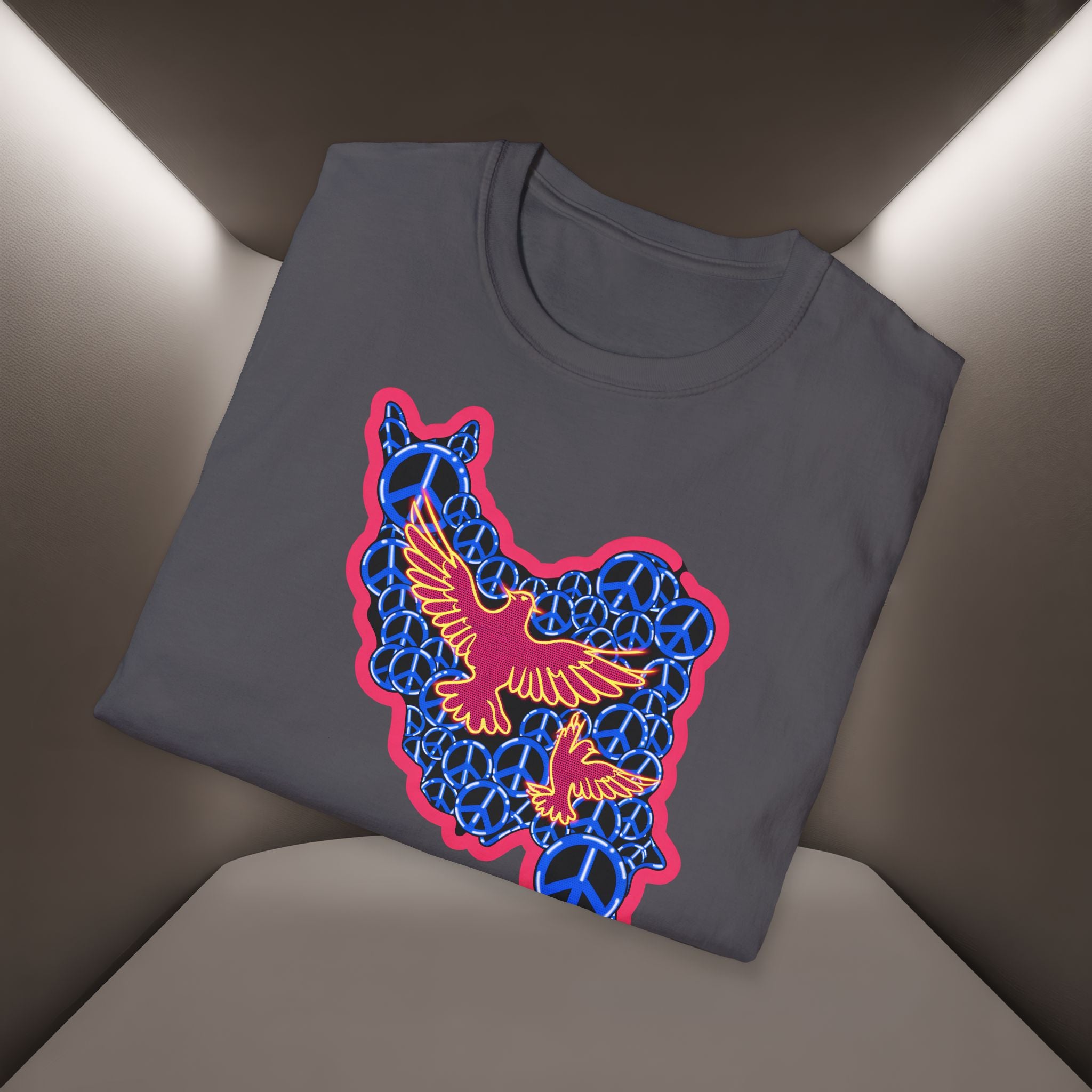Free Iran Graphic T-Shirt — Iran Map with Peace symbols- Premium Quality