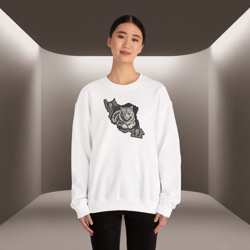 Persian Cat in a Persian Map design- unisex sweatshirt- Premium quality