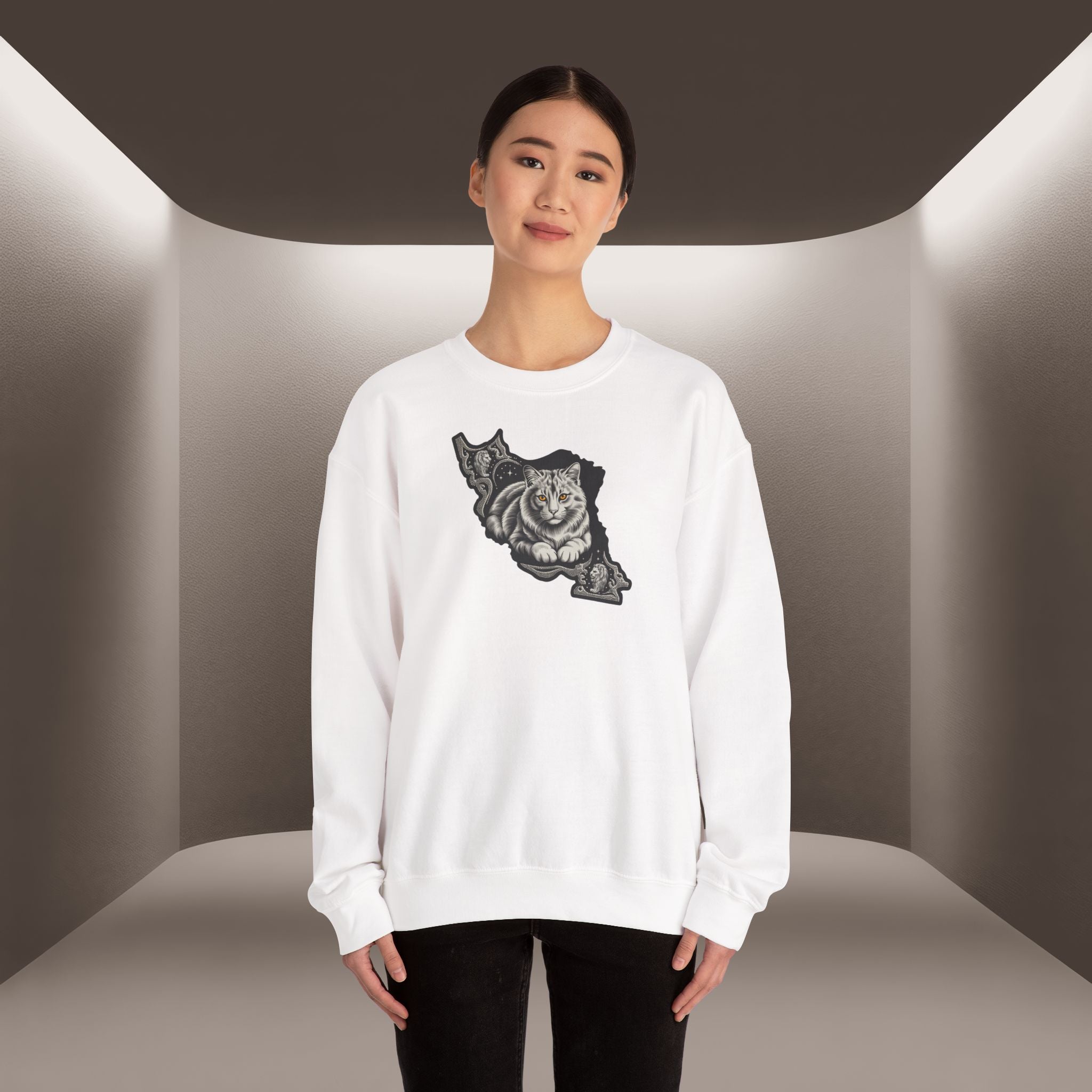 Persian Cat in a Persian Map design- unisex sweatshirt- Premium quality