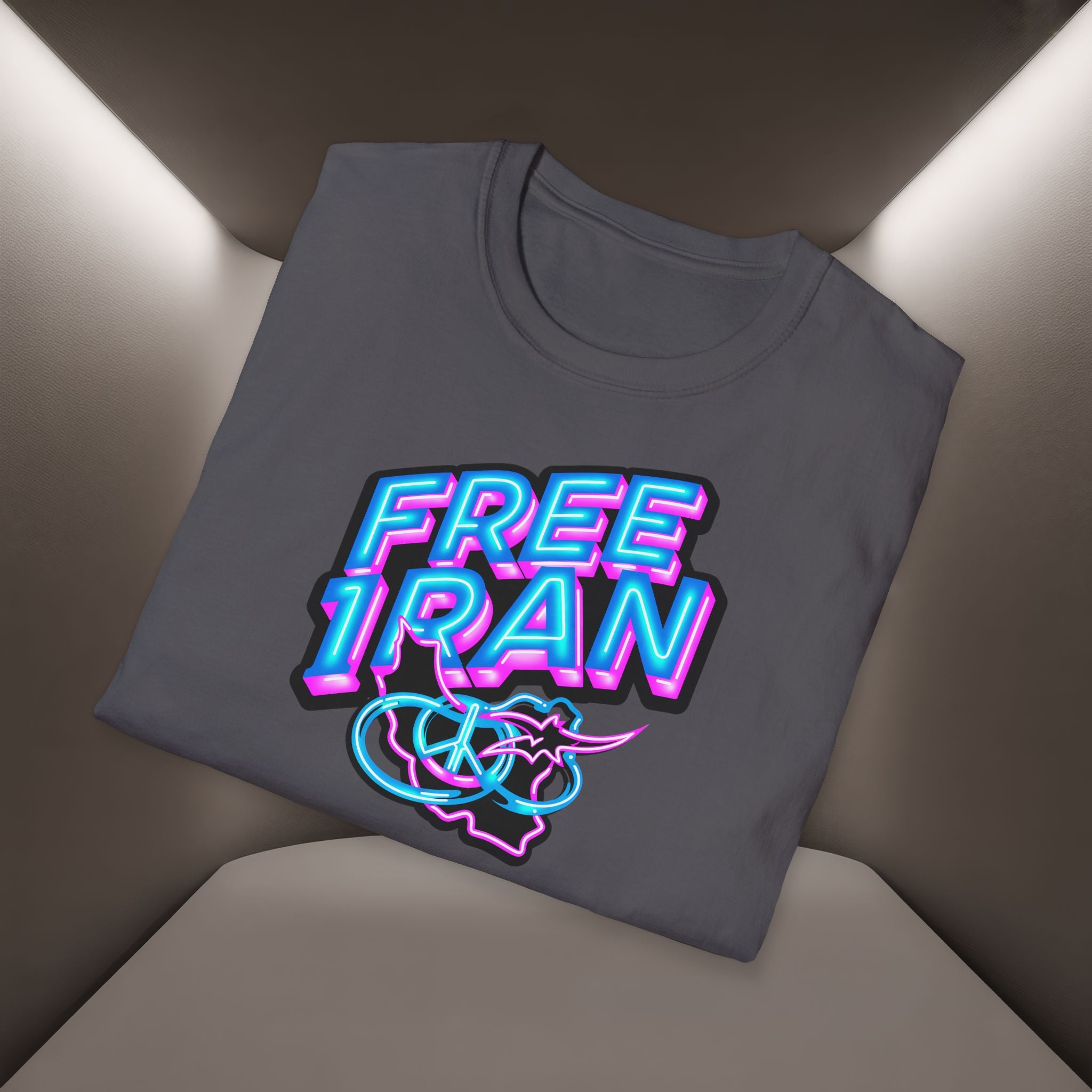 Free Iran T-Shirt — Neon design, Premium Quality