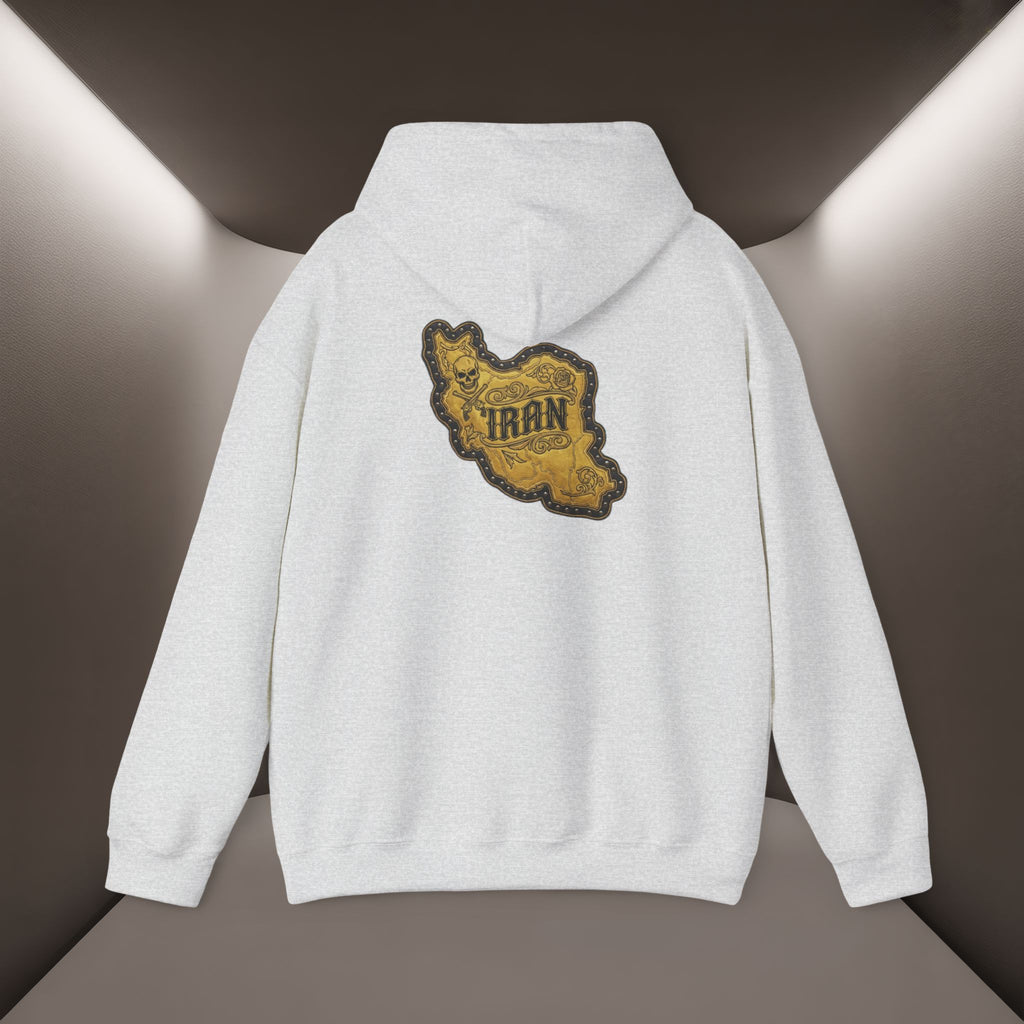 Iran's map Patch Unisex Hooded sweatshirt" - Premium Quality