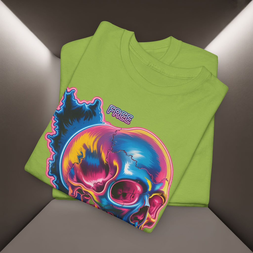 Neon Skull in Iran's map shape T-Shirt — Premium Quality