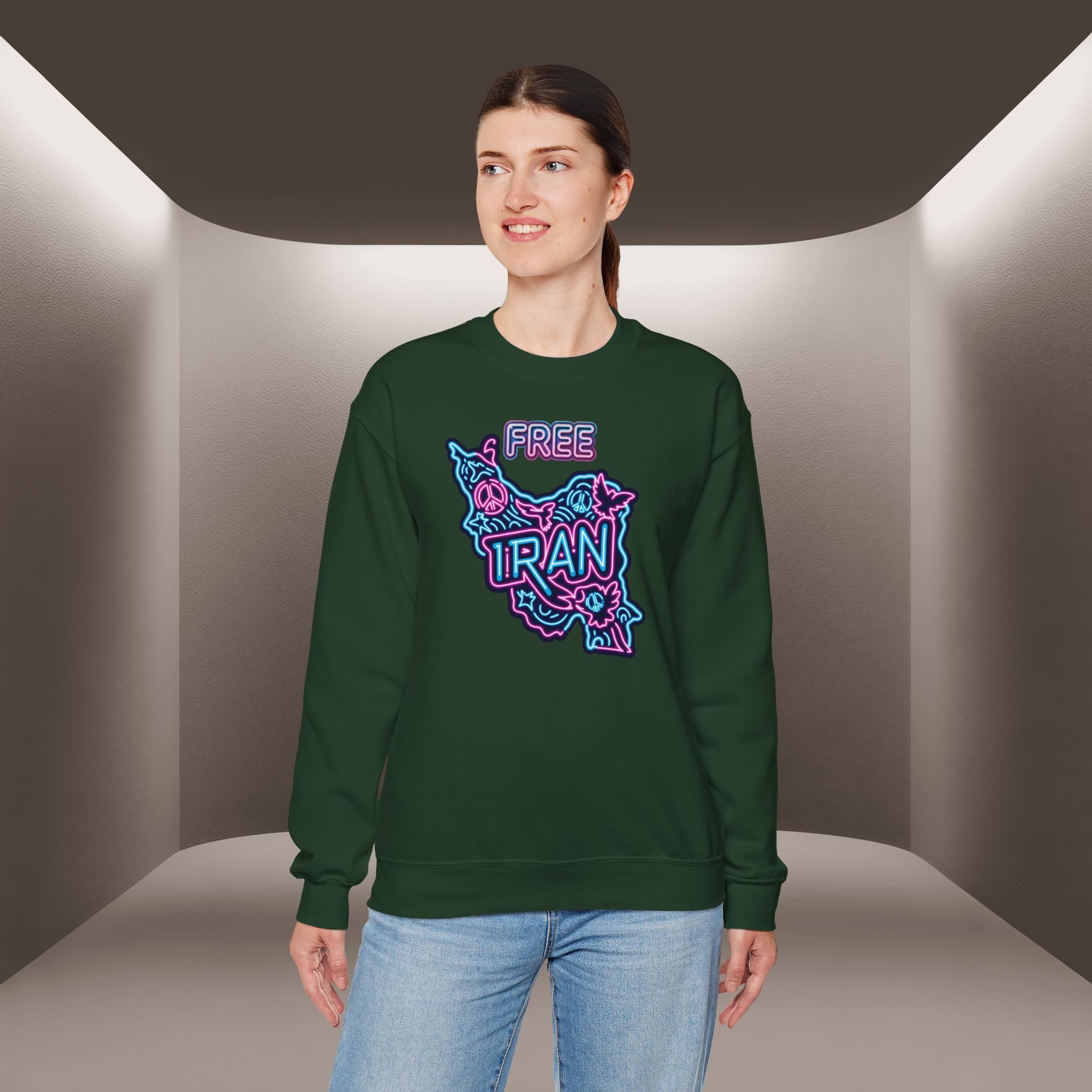 Free Iran Sweatshirt – Neon design, Premium Quality