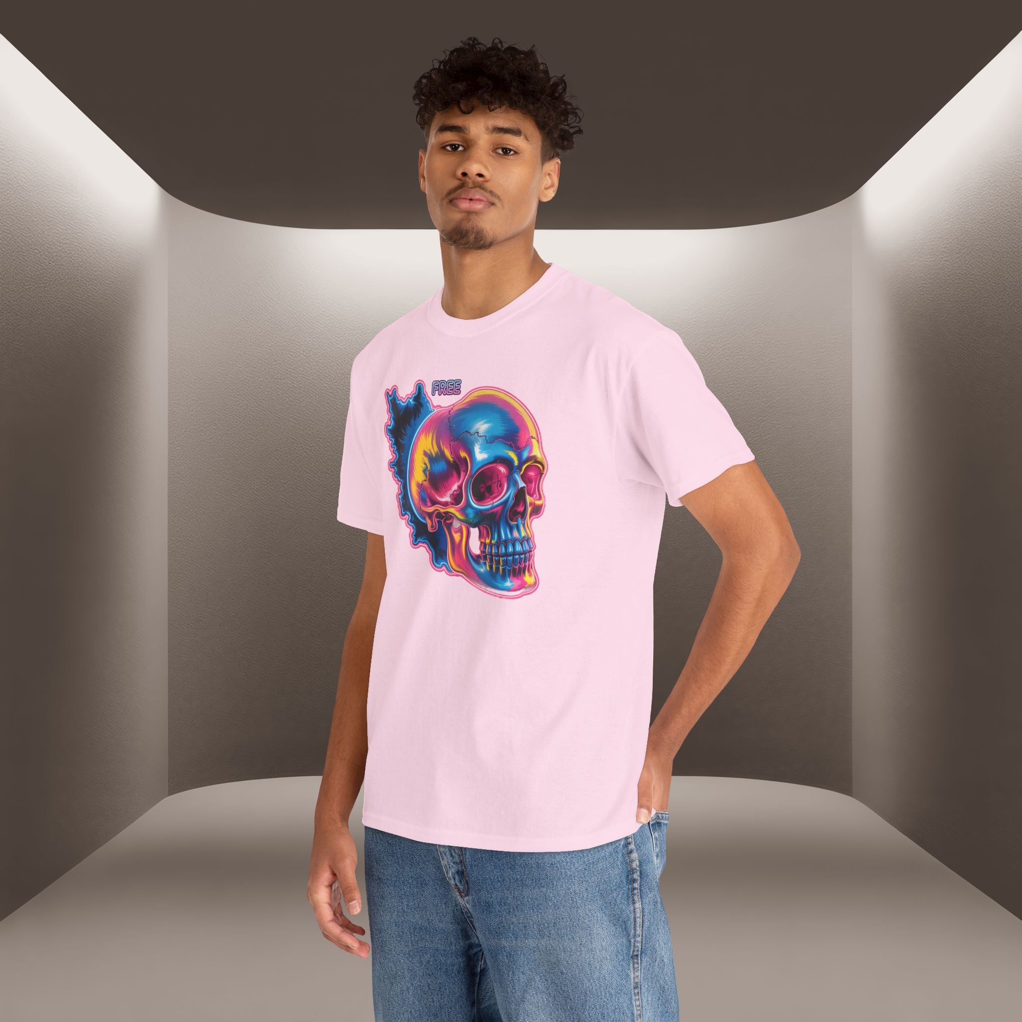 Neon Skull in Iran's map shape T-Shirt — Premium Quality