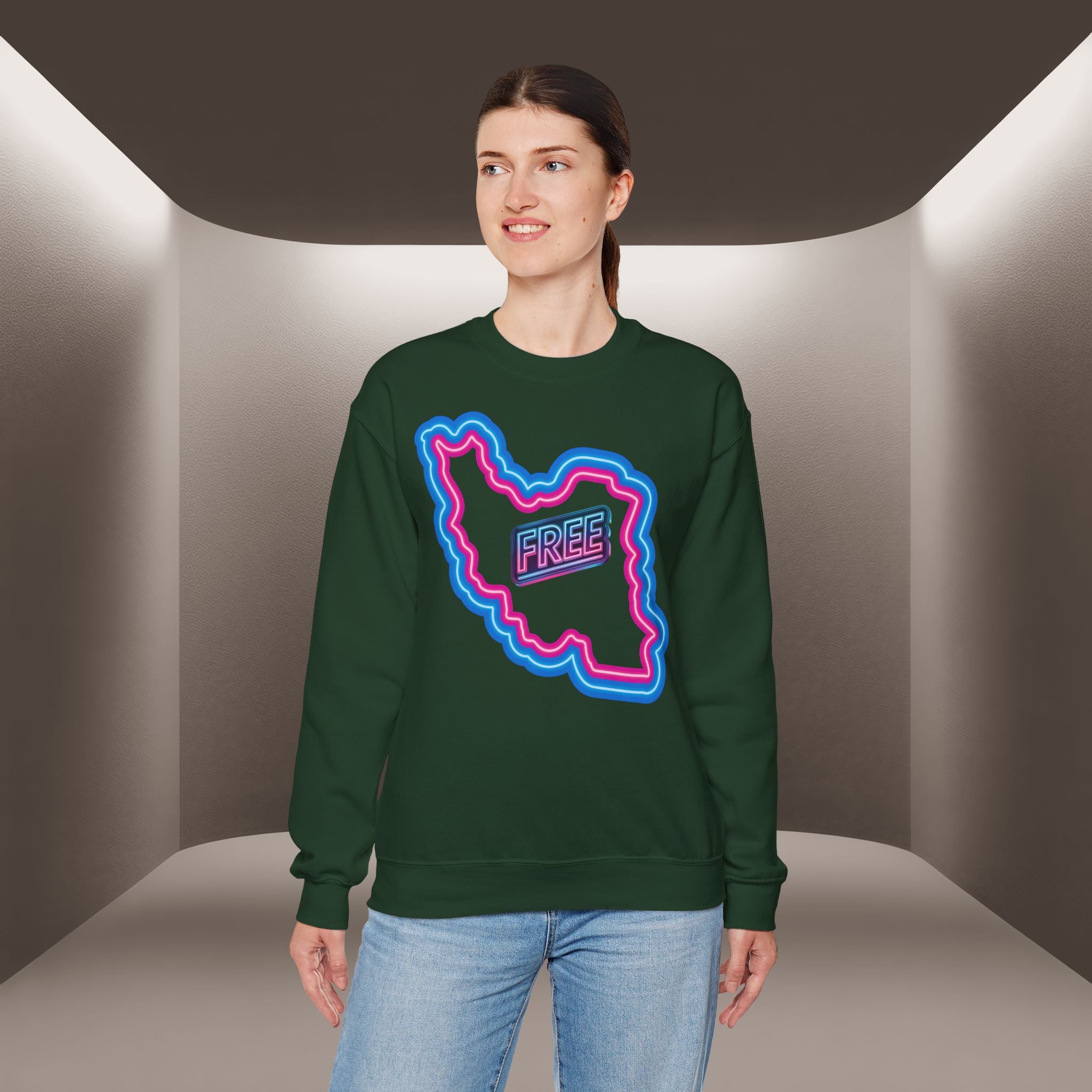 Free Iran Sweatshirt — Neon design - Premium Quality