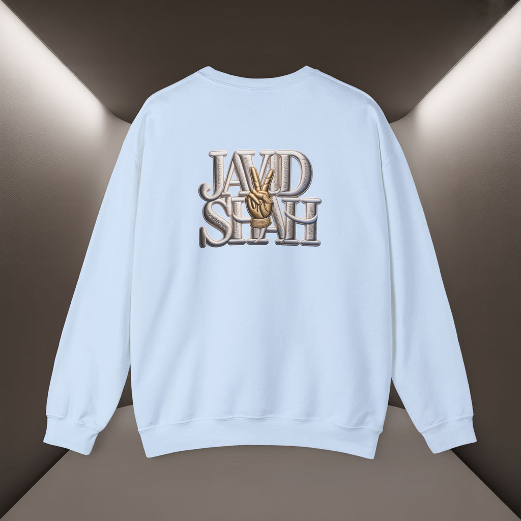 Javid Shah Peace Sign printed Sweatshirt — Vintage Script Logo Crewneck