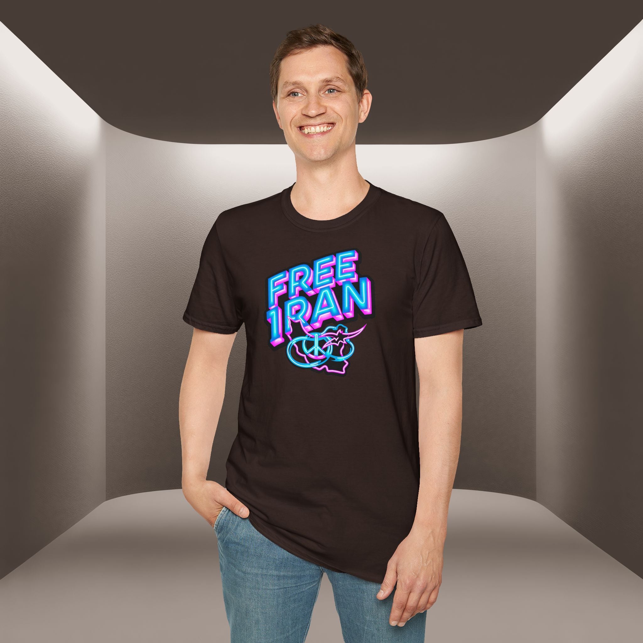 Free Iran T-Shirt — Neon design, Premium Quality