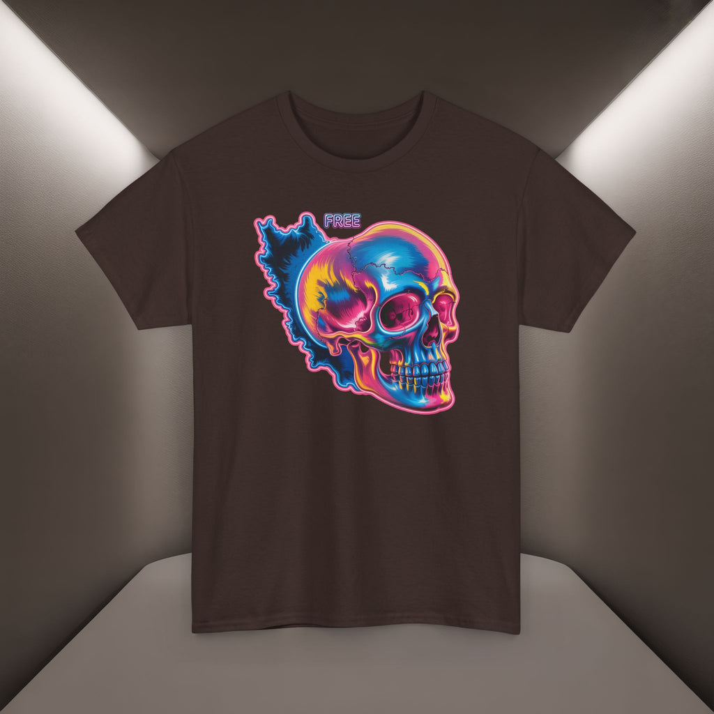 Neon Skull in Iran's map shape T-Shirt — Premium Quality