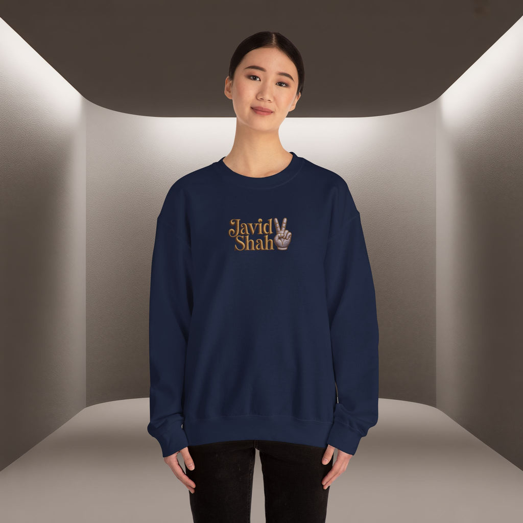 Javid Shah Peace Sign printed Sweatshirt — Vintage Script Logo Crewneck