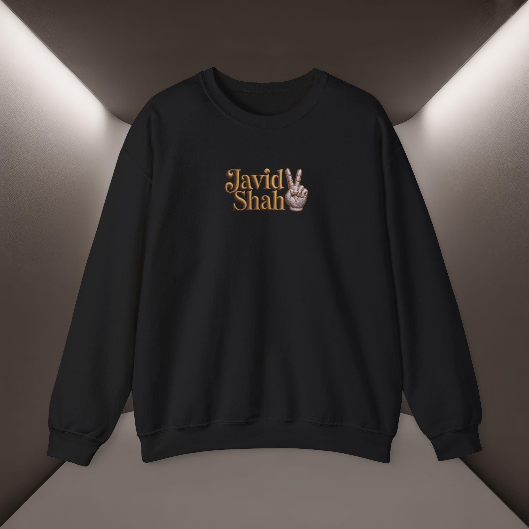 Javid Shah Peace Sign printed Sweatshirt — Vintage Script Logo Crewneck