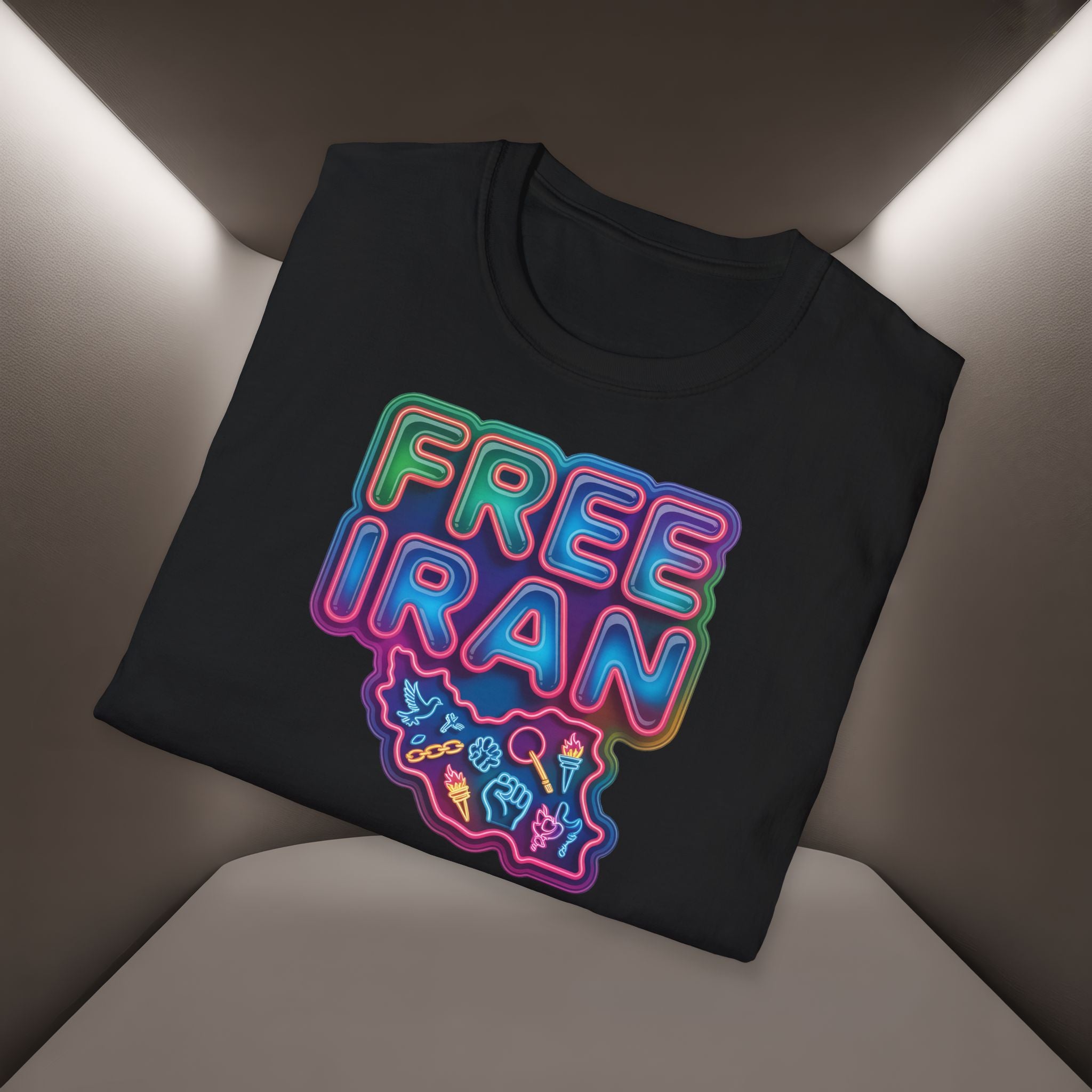 Free Iran T-Shirt — Neon Style, Premium Quality