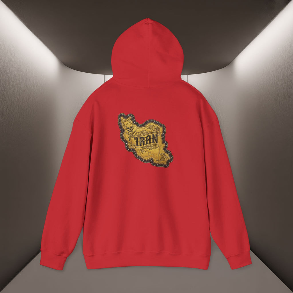 Iran's map Patch Unisex Hooded sweatshirt" - Premium Quality