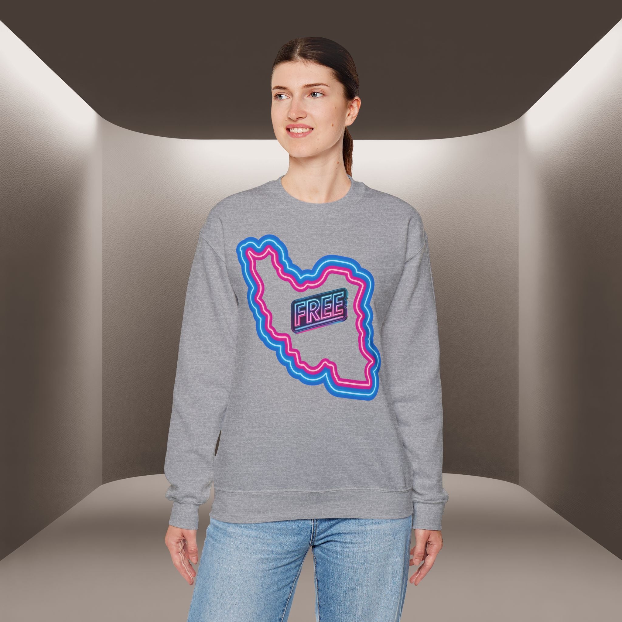 Free Iran Sweatshirt — Neon design - Premium Quality