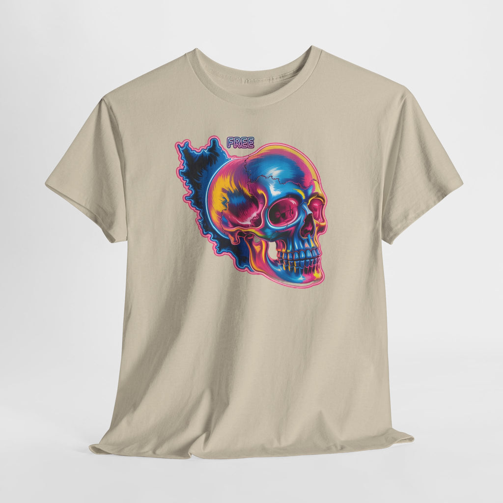 Neon Skull in Iran's map shape T-Shirt — Premium Quality