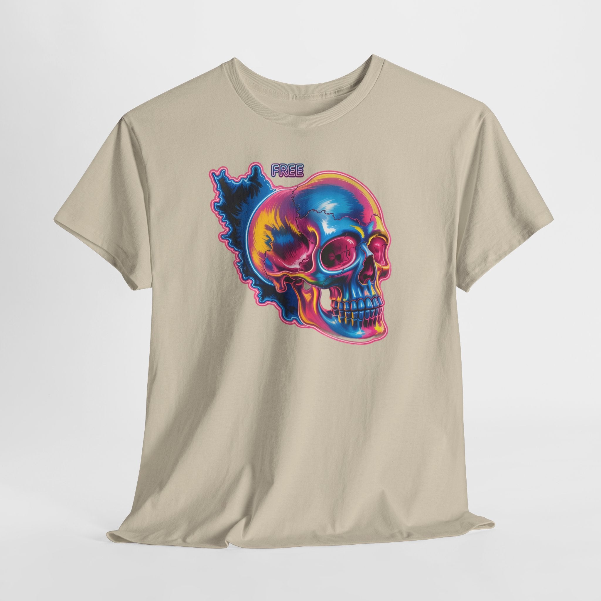 Neon Skull in Iran's map shape T-Shirt — Premium Quality