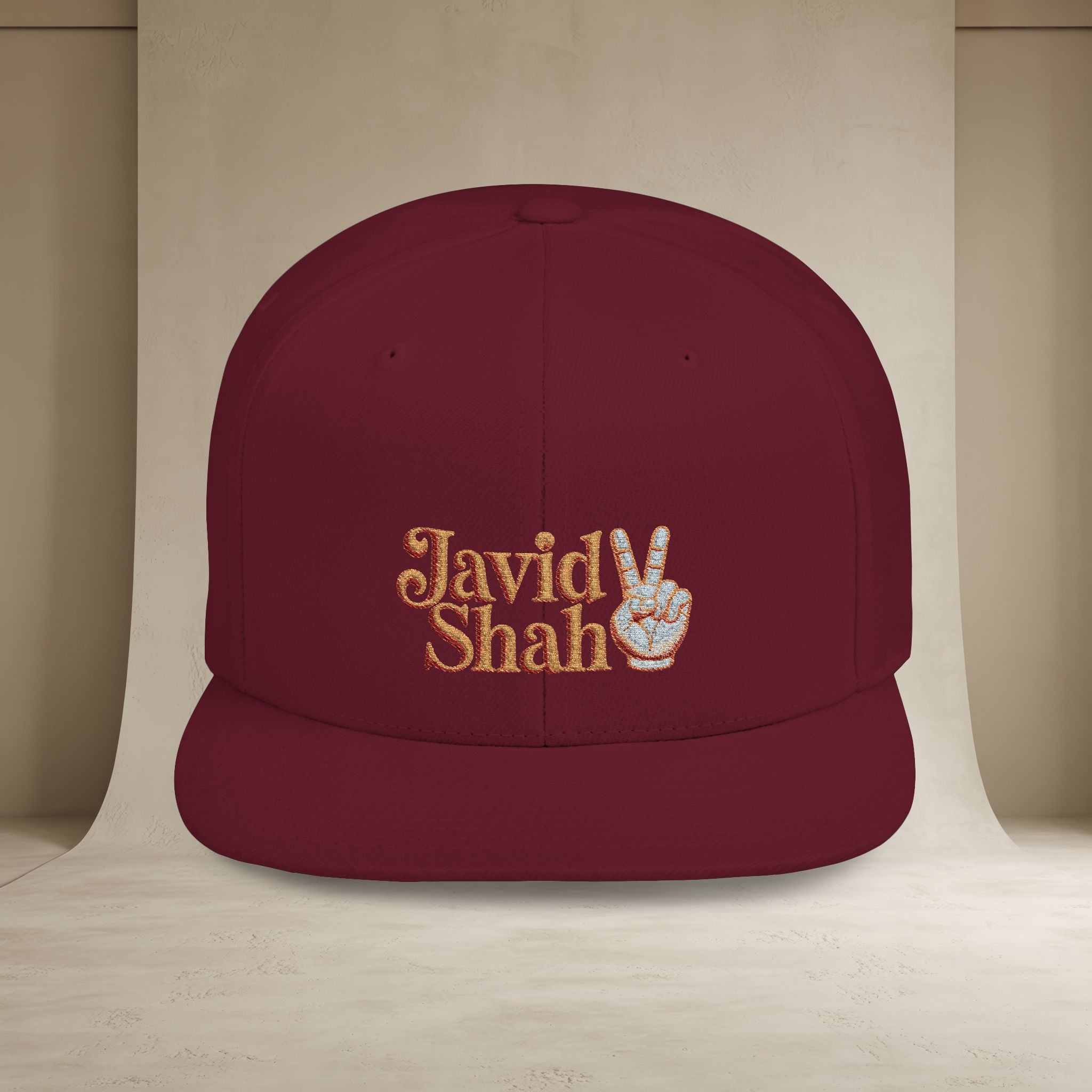 Javid Shah Embroidered Snapback Hat — (GoldoOzi)