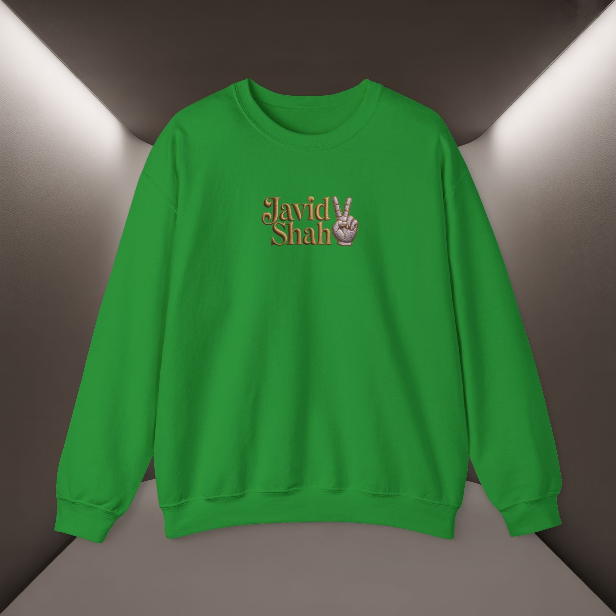 Javid Shah Peace Sign printed Sweatshirt — Vintage Script Logo Crewneck
