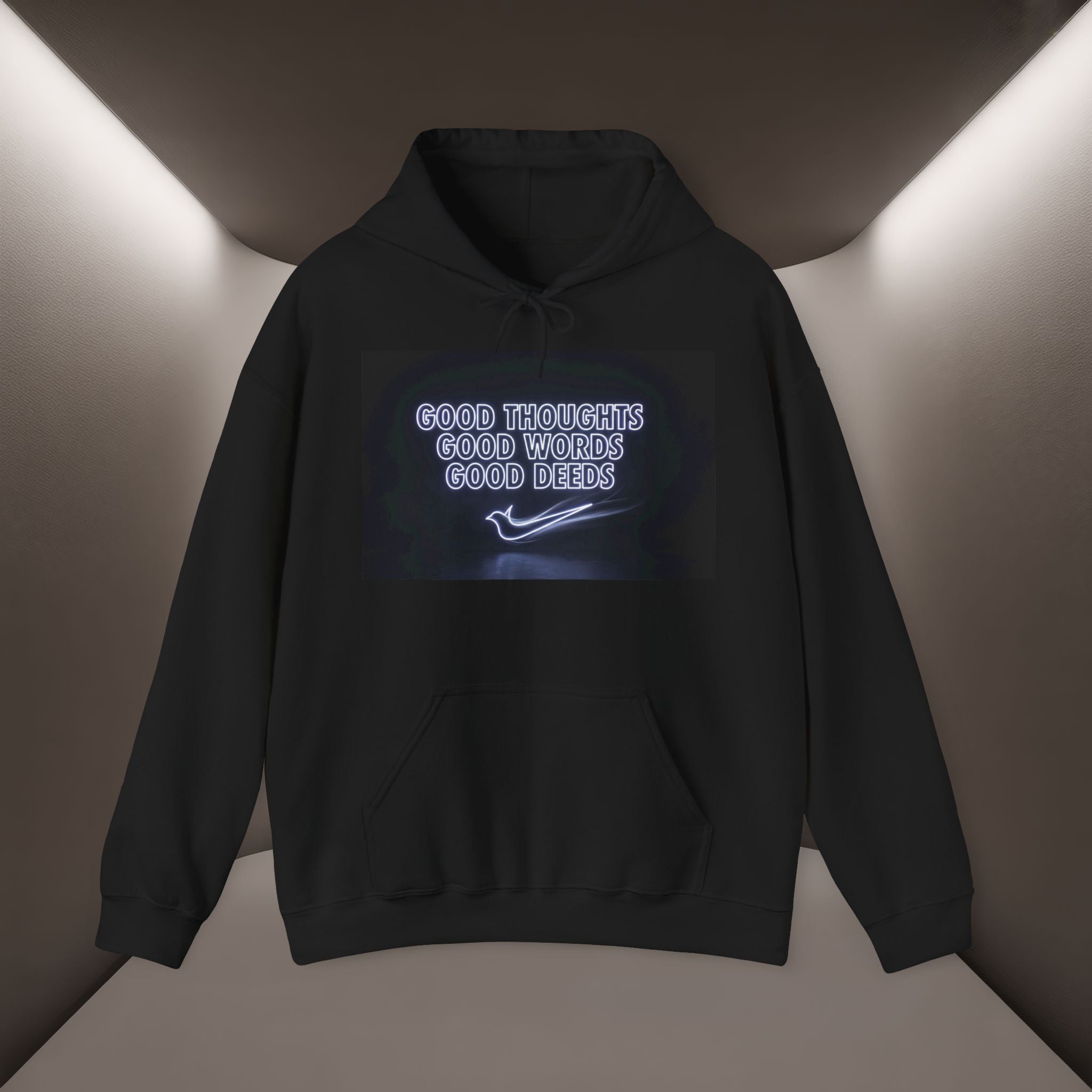 Good Thoughts Good Words Good Deeds Hoodie — Inspirational Graphic Hoodie