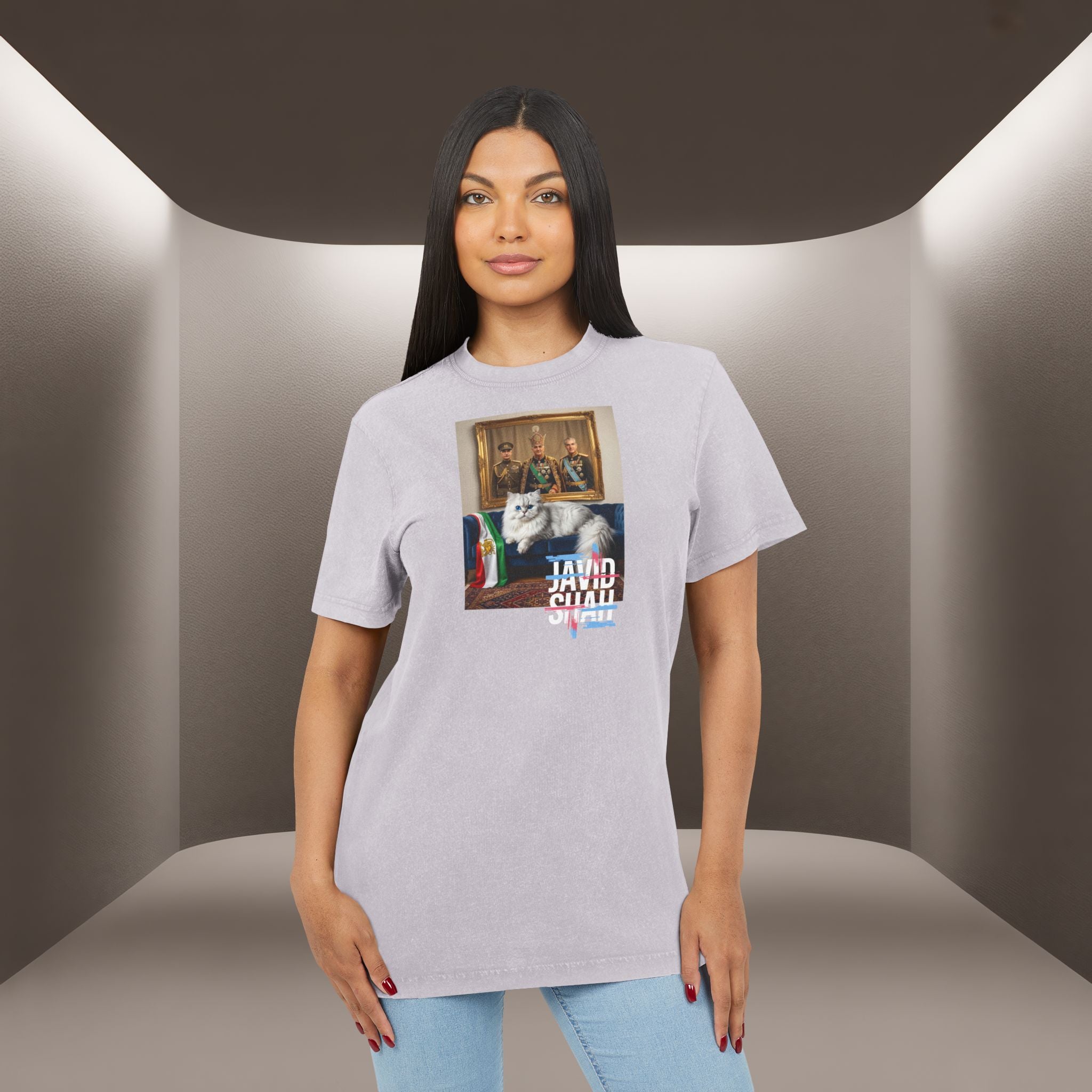 Javid Shah Acid-Wash T-Shirt— Persian Cat T-Shirt