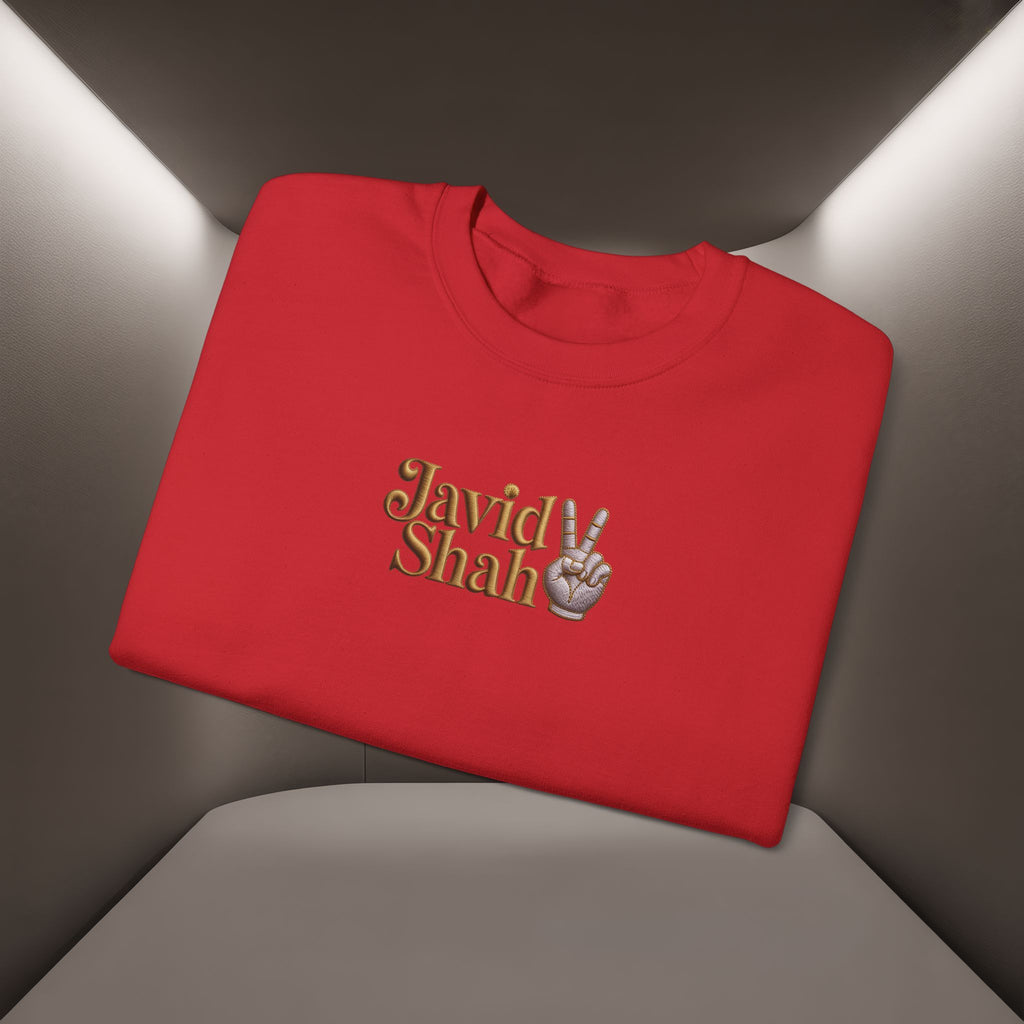 Javid Shah Peace Sign printed Sweatshirt — Vintage Script Logo Crewneck