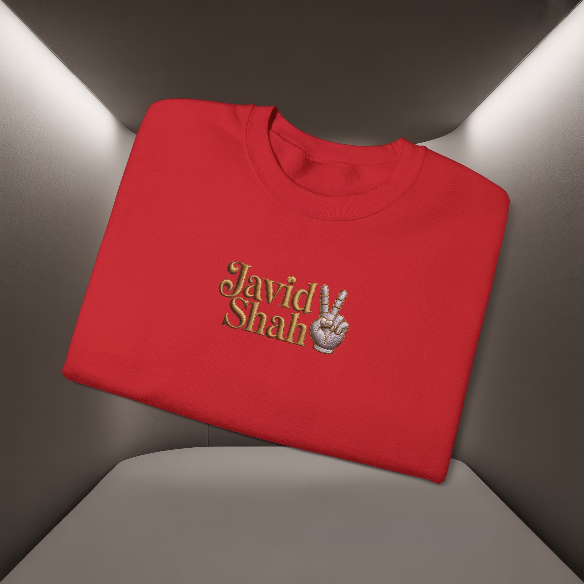 Javid Shah Peace Sign printed Sweatshirt — Vintage Script Logo Crewneck