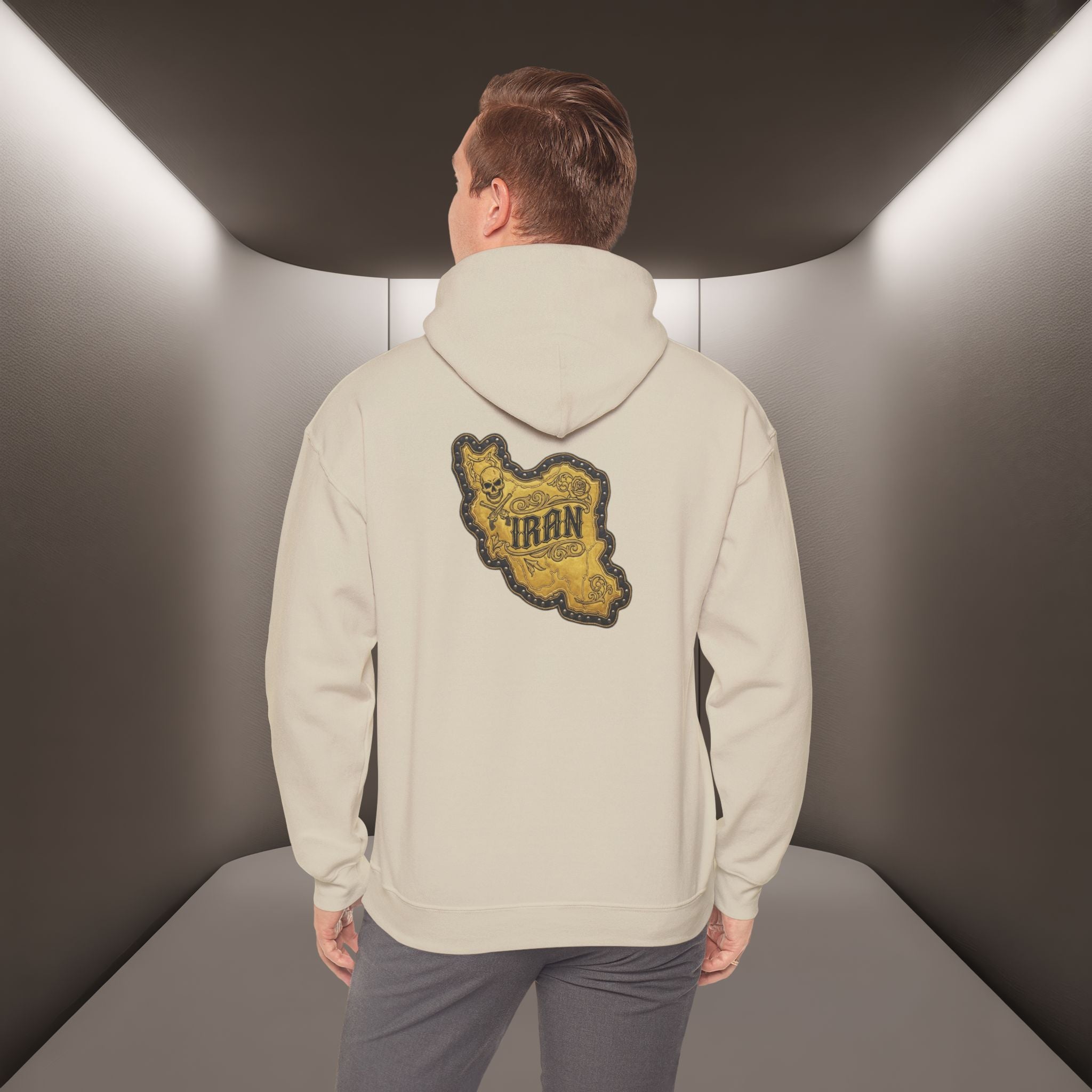 Iran's map Patch Unisex Hooded sweatshirt" - Premium Quality