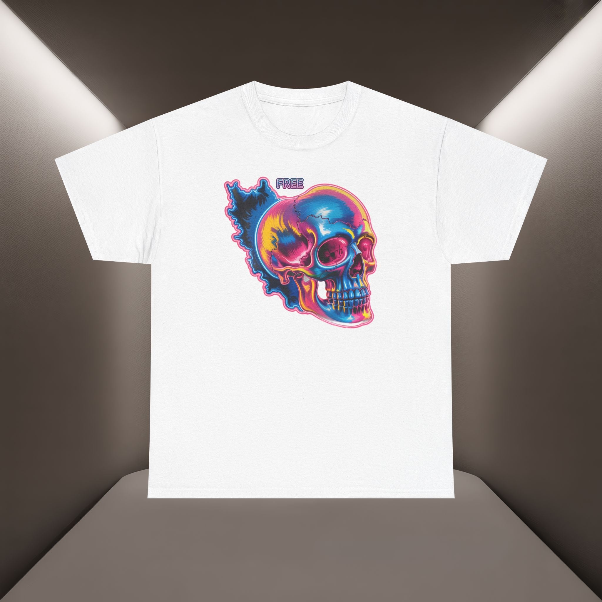 Neon Skull in Iran's map shape T-Shirt — Premium Quality