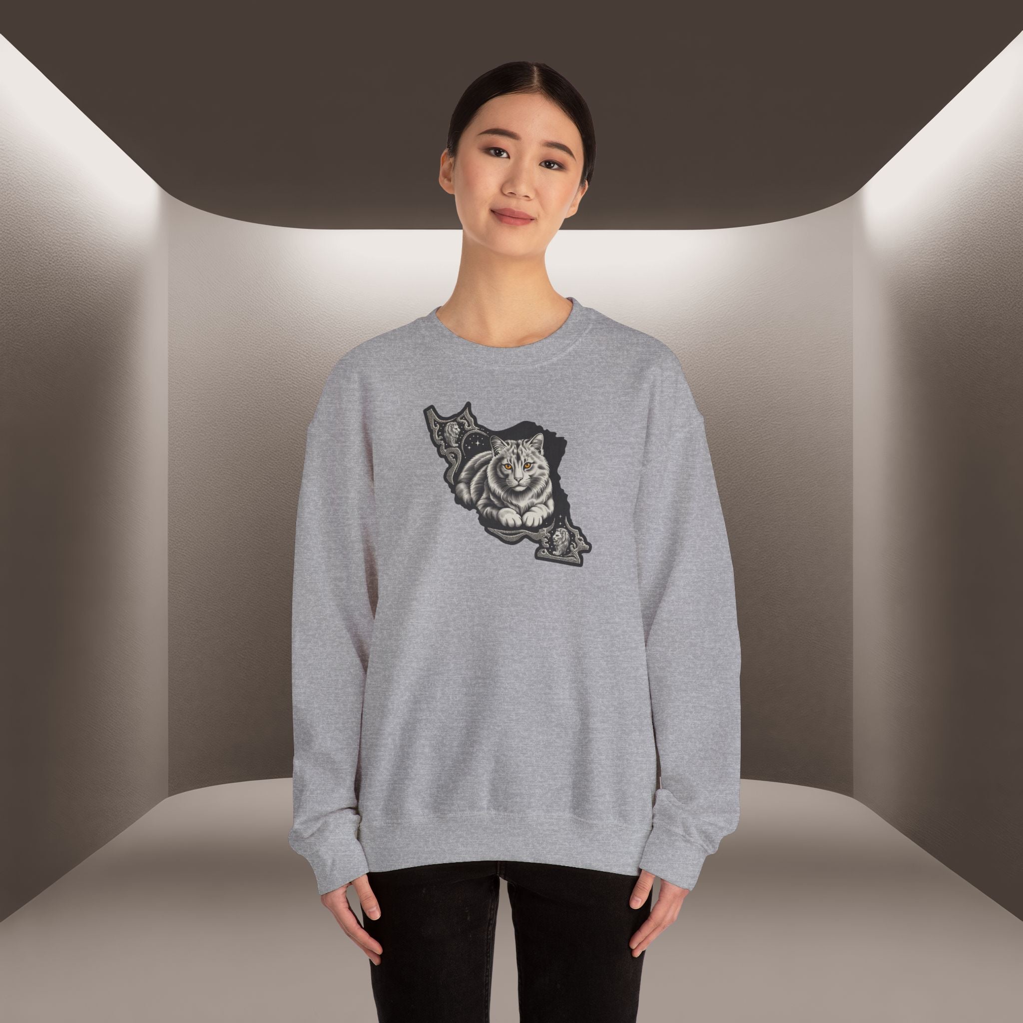 Persian Cat in a Persian Map design- unisex sweatshirt- Premium quality
