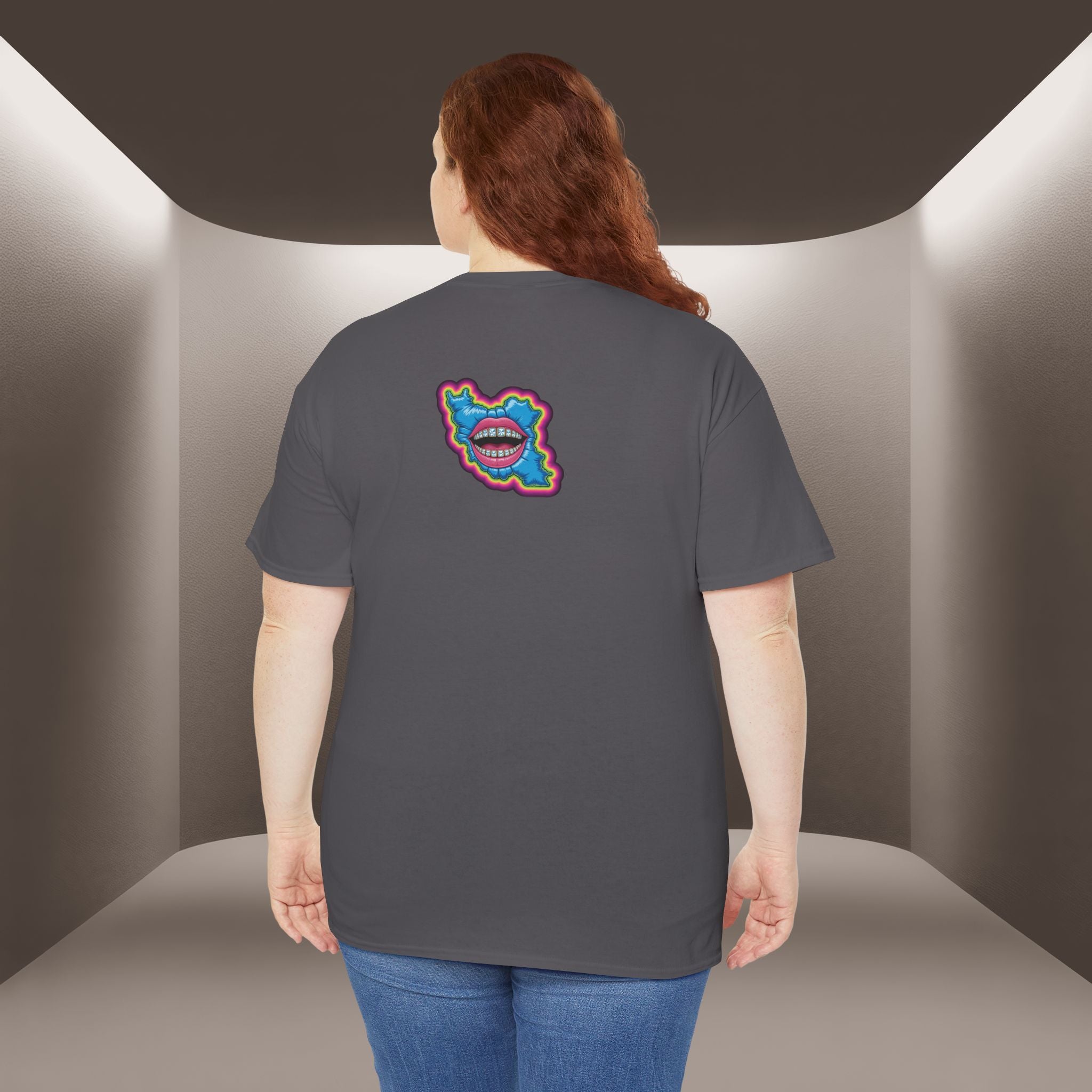 Neon Skull in Iran's map shape T-Shirt — Premium Quality