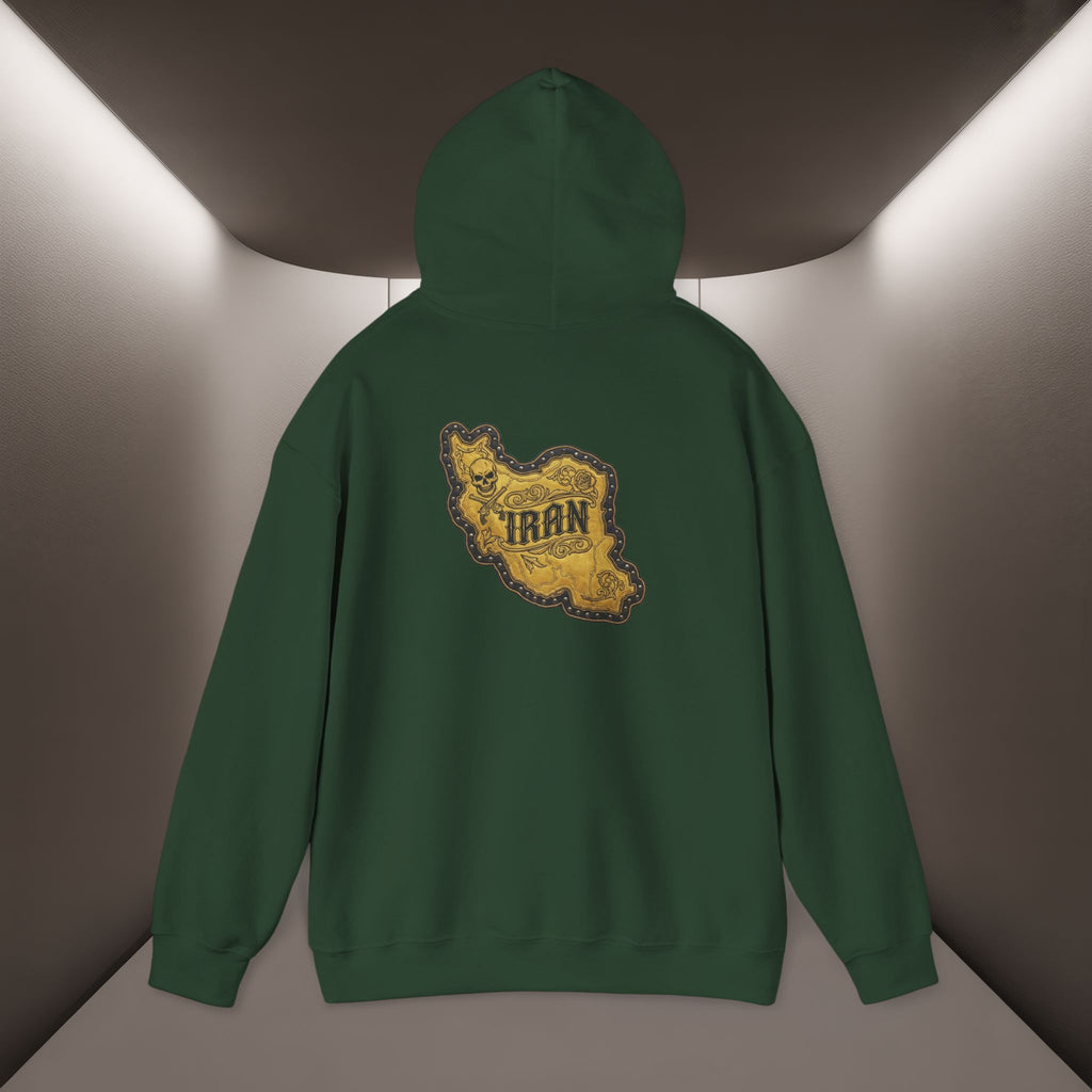 Iran's map Patch Unisex Hooded sweatshirt" - Premium Quality