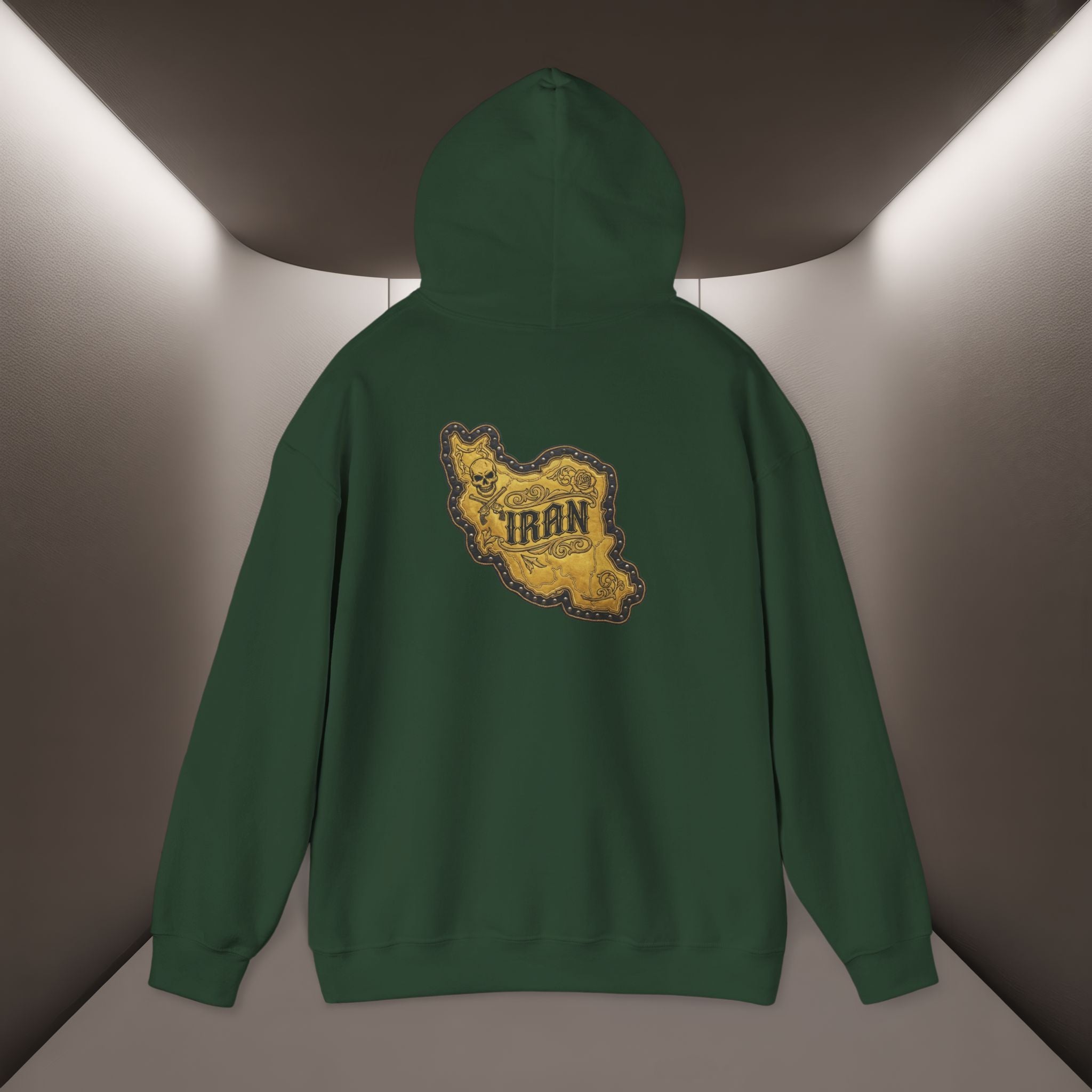 Iran's map Patch Unisex Hooded sweatshirt" - Premium Quality