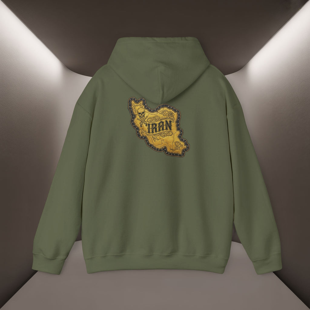 Iran's map Patch Unisex Hooded sweatshirt" - Premium Quality