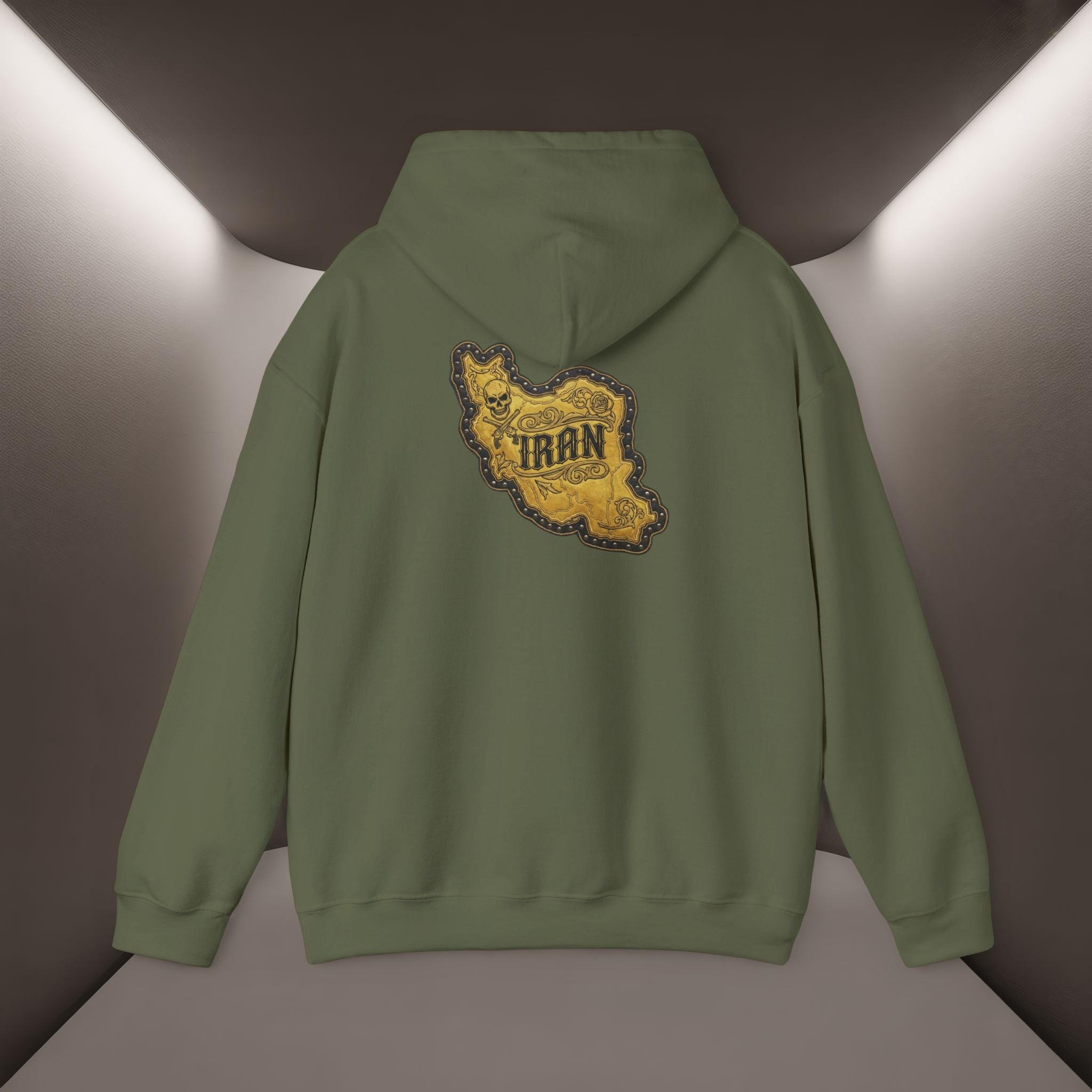 Iran's map Patch Unisex Hooded sweatshirt" - Premium Quality