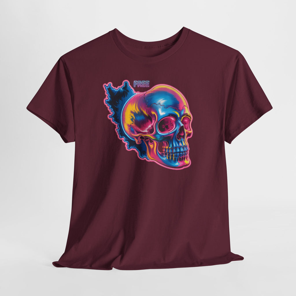 Neon Skull in Iran's map shape T-Shirt — Premium Quality