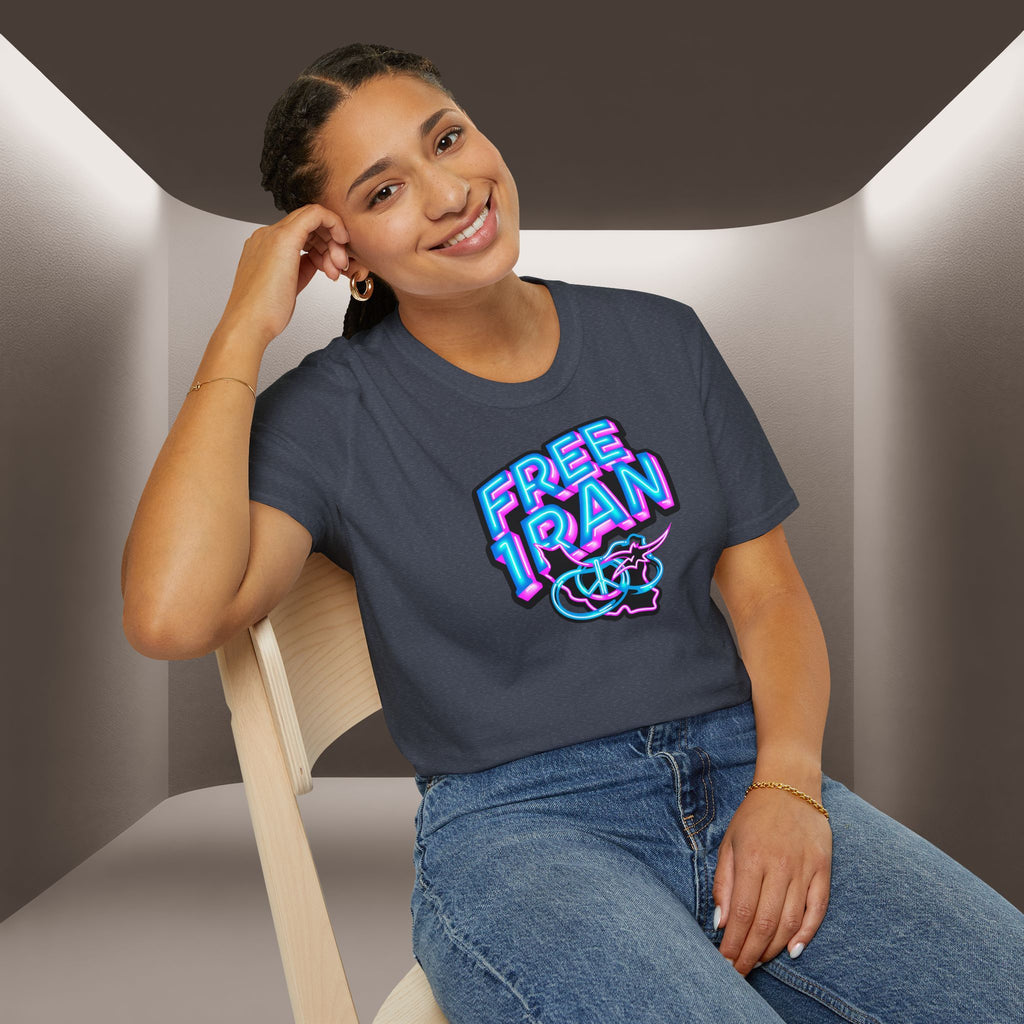 Free Iran T-Shirt — Neon design, Premium Quality