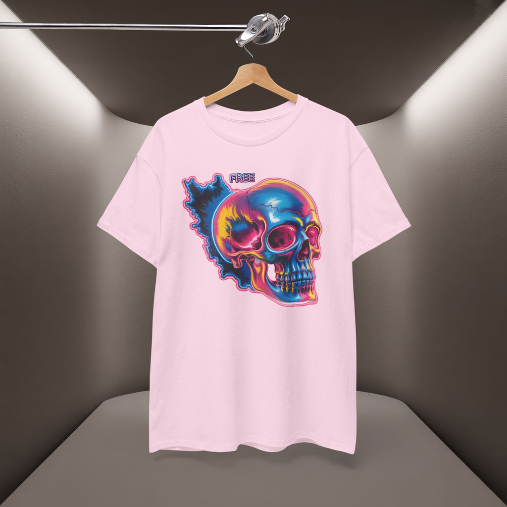 Neon Skull in Iran's map shape T-Shirt — Premium Quality